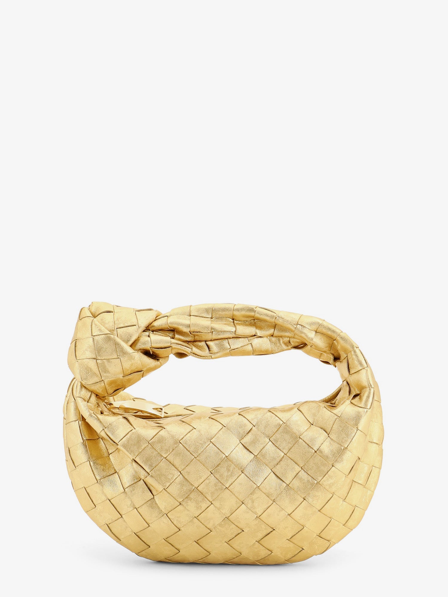 Bottega Veneta Women Mini Jodie Leather Handbag With A Foggy Mirror Effect Braided Motif BOTTEGA VENETA