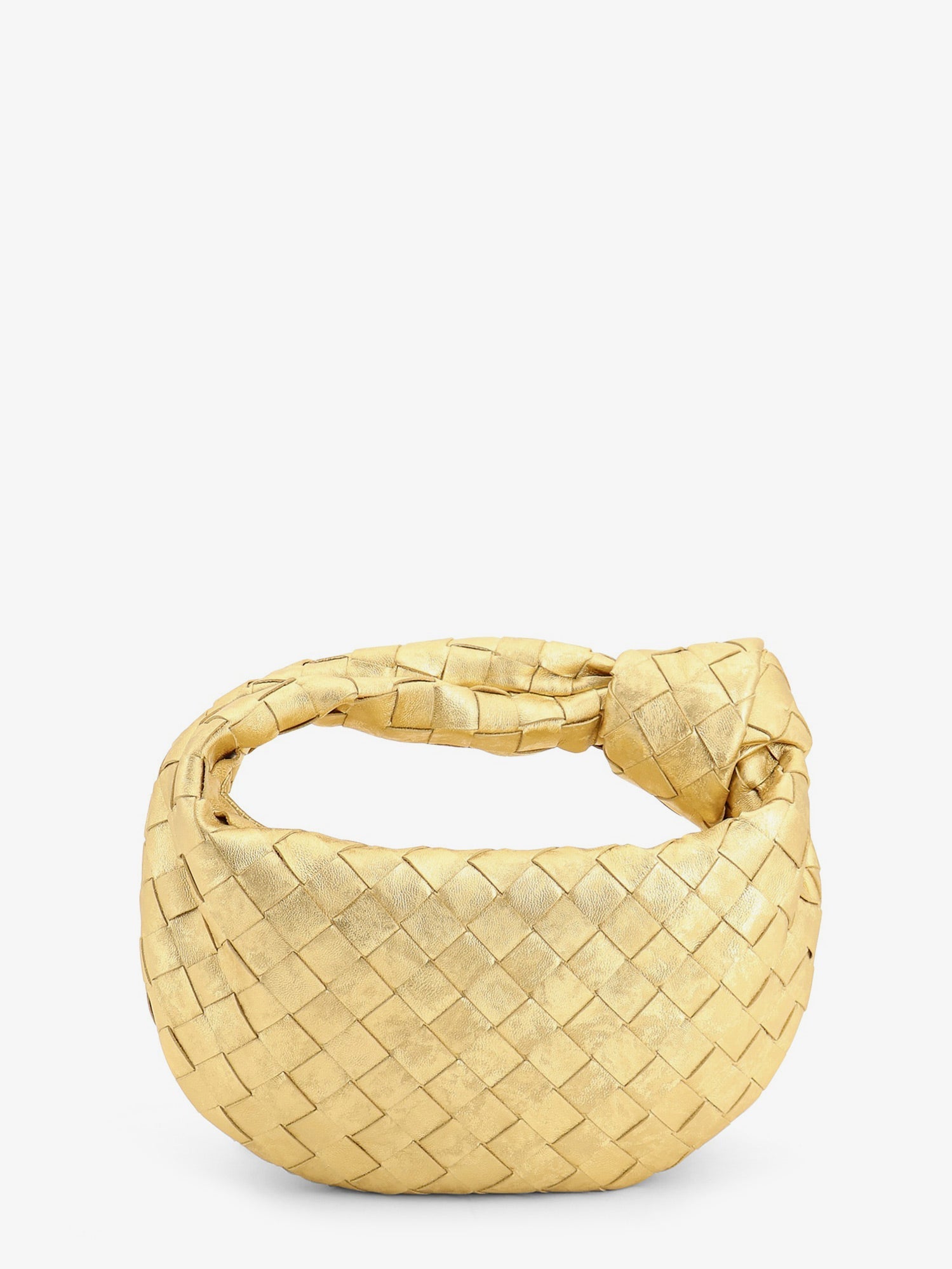 Bottega Veneta Women Mini Jodie Leather Handbag With A Foggy Mirror Effect Braided Motif BOTTEGA VENETA
