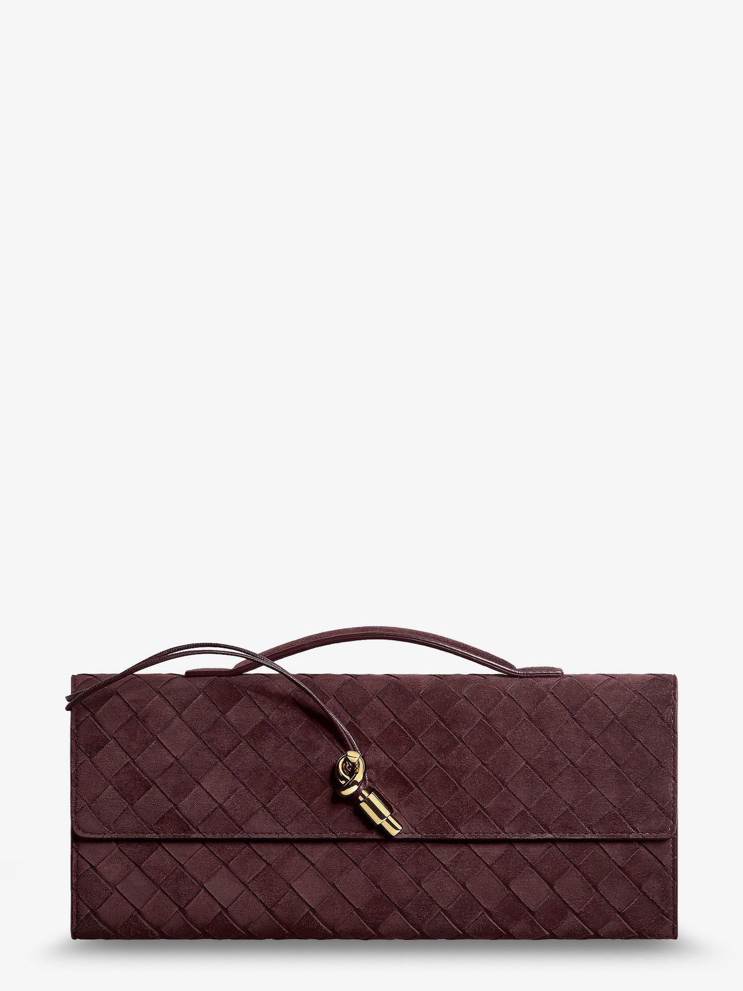 Bottega Veneta Women Andiamo Suede Clutch With Intrecciato Pattern BOTTEGA VENETA