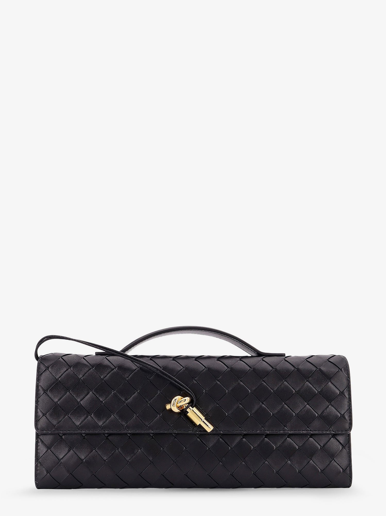 Bottega Veneta Women Andiamo Leather Clutch With Intrecciato Pattern BOTTEGA VENETA