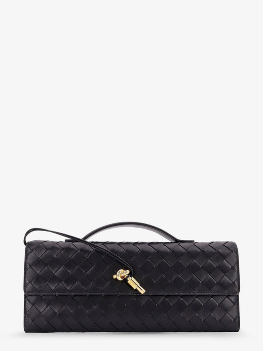 Bottega Veneta Women Andiamo Leather Clutch With Intrecciato Pattern BOTTEGA VENETA