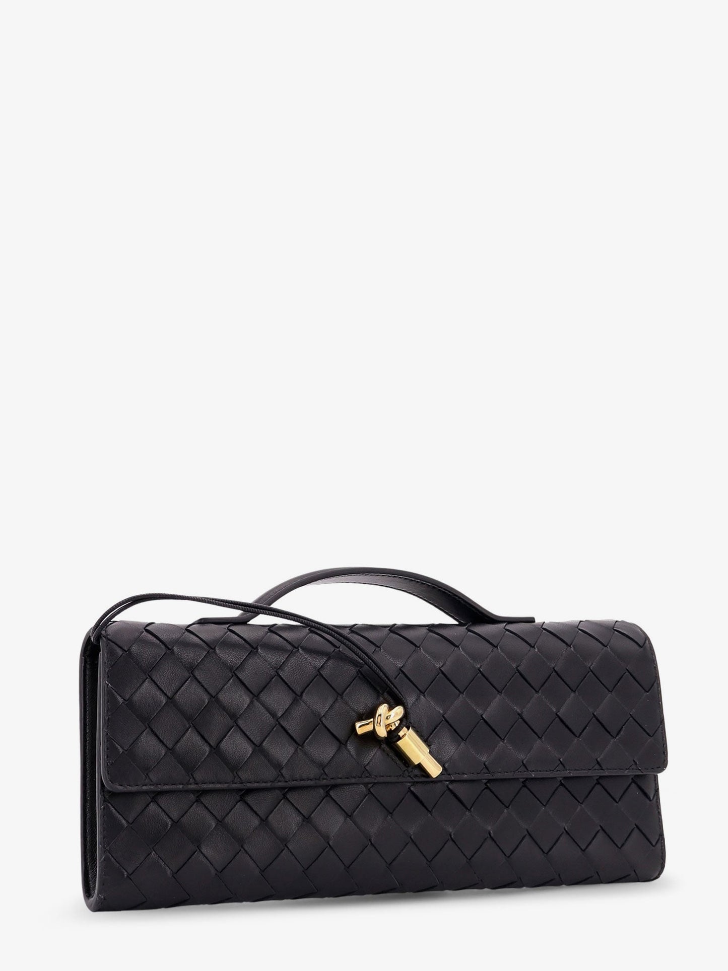 Bottega Veneta Women Andiamo Leather Clutch With Intrecciato Pattern BOTTEGA VENETA