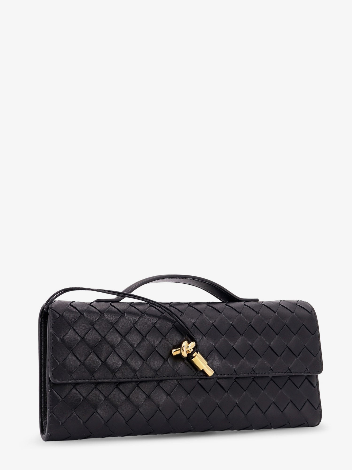 Bottega Veneta Women Andiamo Leather Clutch With Intrecciato Pattern BOTTEGA VENETA