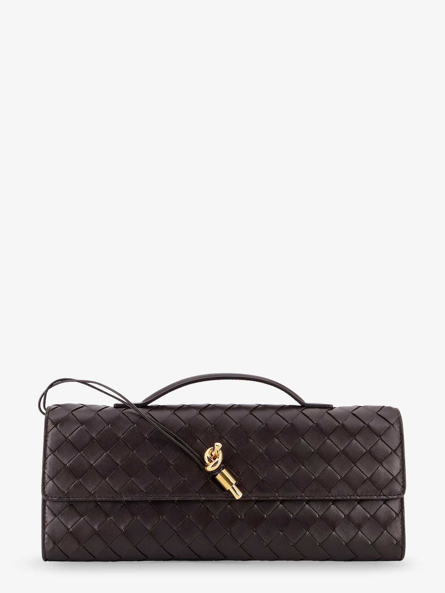 Bottega Veneta Women Andiamo Leather Clutch With Intrecciato Motif BOTTEGA VENETA