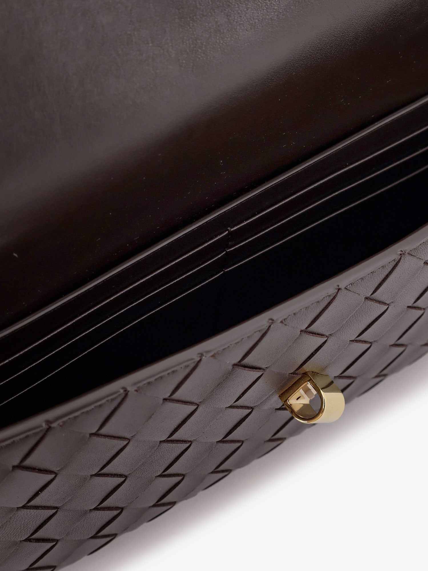 Bottega Veneta Women Andiamo Leather Clutch With Intrecciato Motif BOTTEGA VENETA