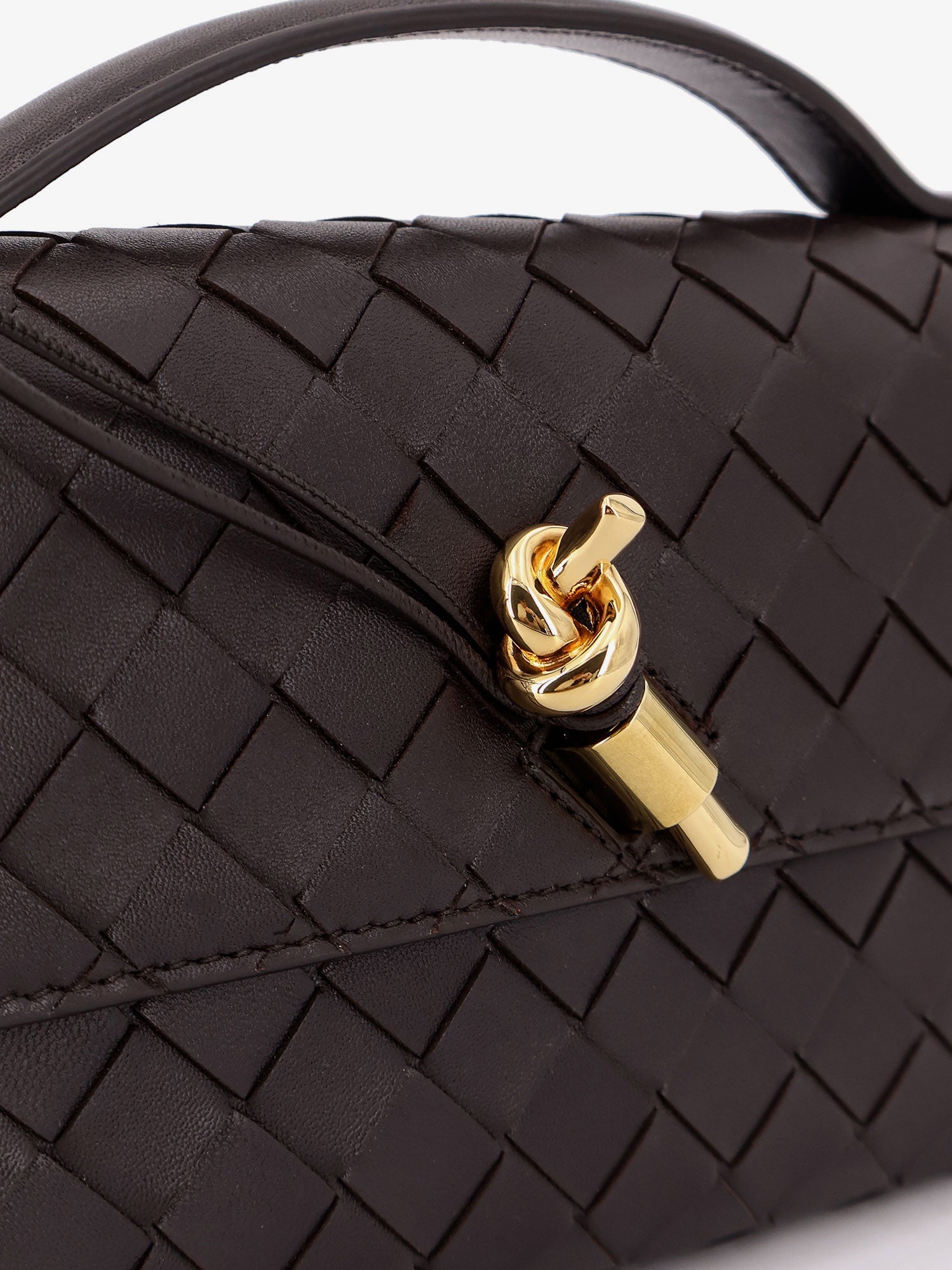 Bottega Veneta Women Andiamo Leather Clutch With Intrecciato Motif BOTTEGA VENETA
