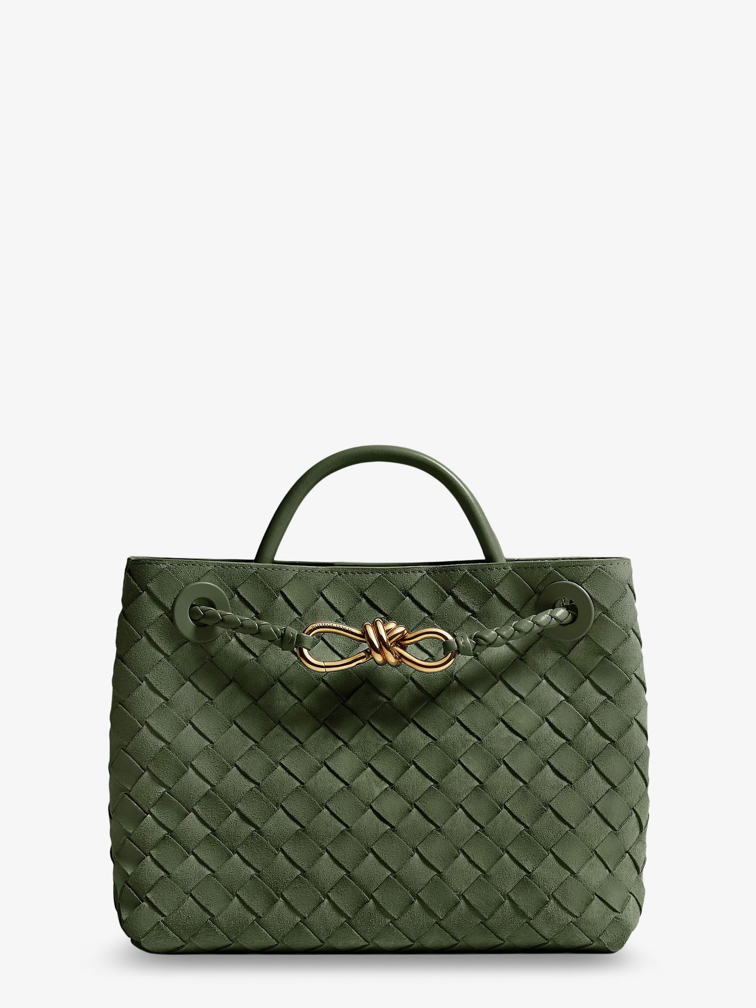 Bottega Veneta Women Small Andiamo Suede Handbag With Intrecciato Motif BOTTEGA VENETA