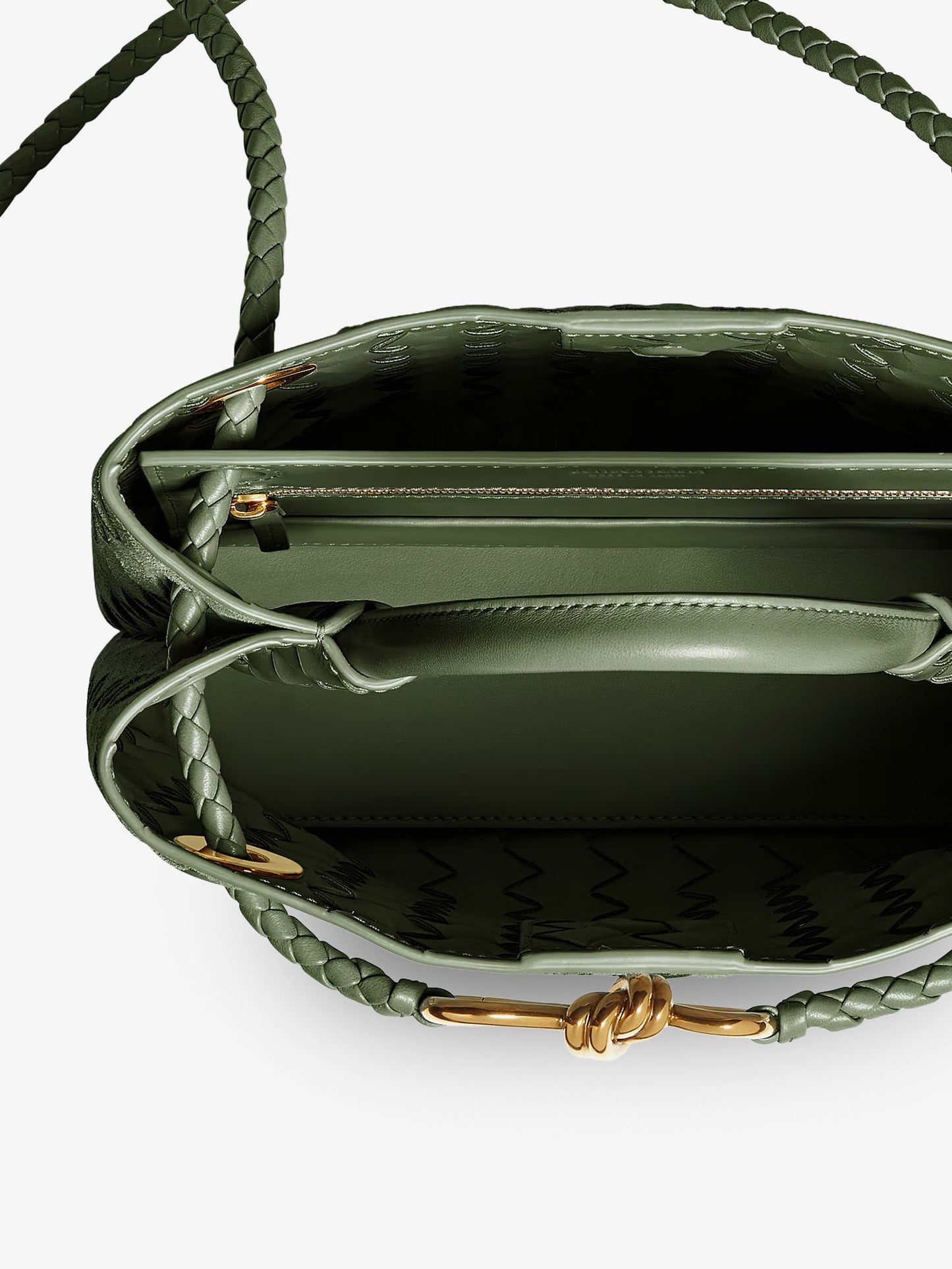 Bottega Veneta Women Small Andiamo Suede Handbag With Intrecciato Motif BOTTEGA VENETA