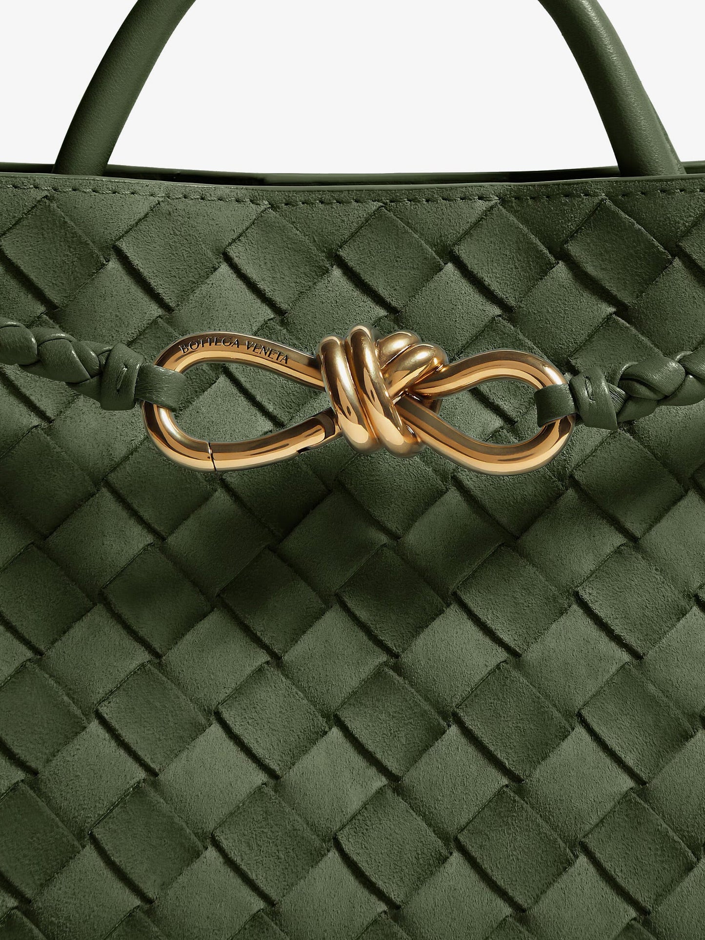 Bottega Veneta Women Small Andiamo Suede Handbag With Intrecciato Motif BOTTEGA VENETA