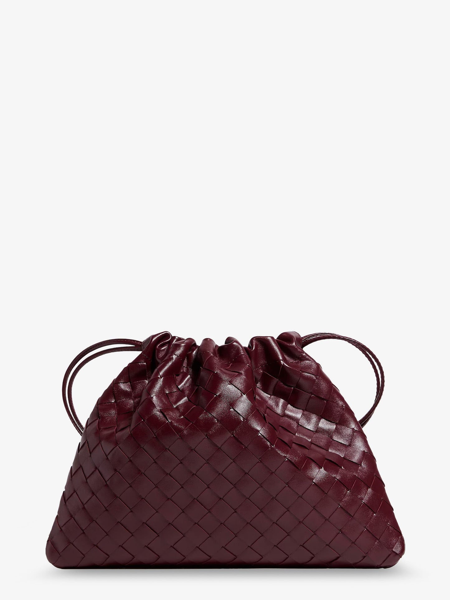 Bottega Veneta Women Medium Dustbag Leather Clutch Bag With Woven Effect BOTTEGA VENETA