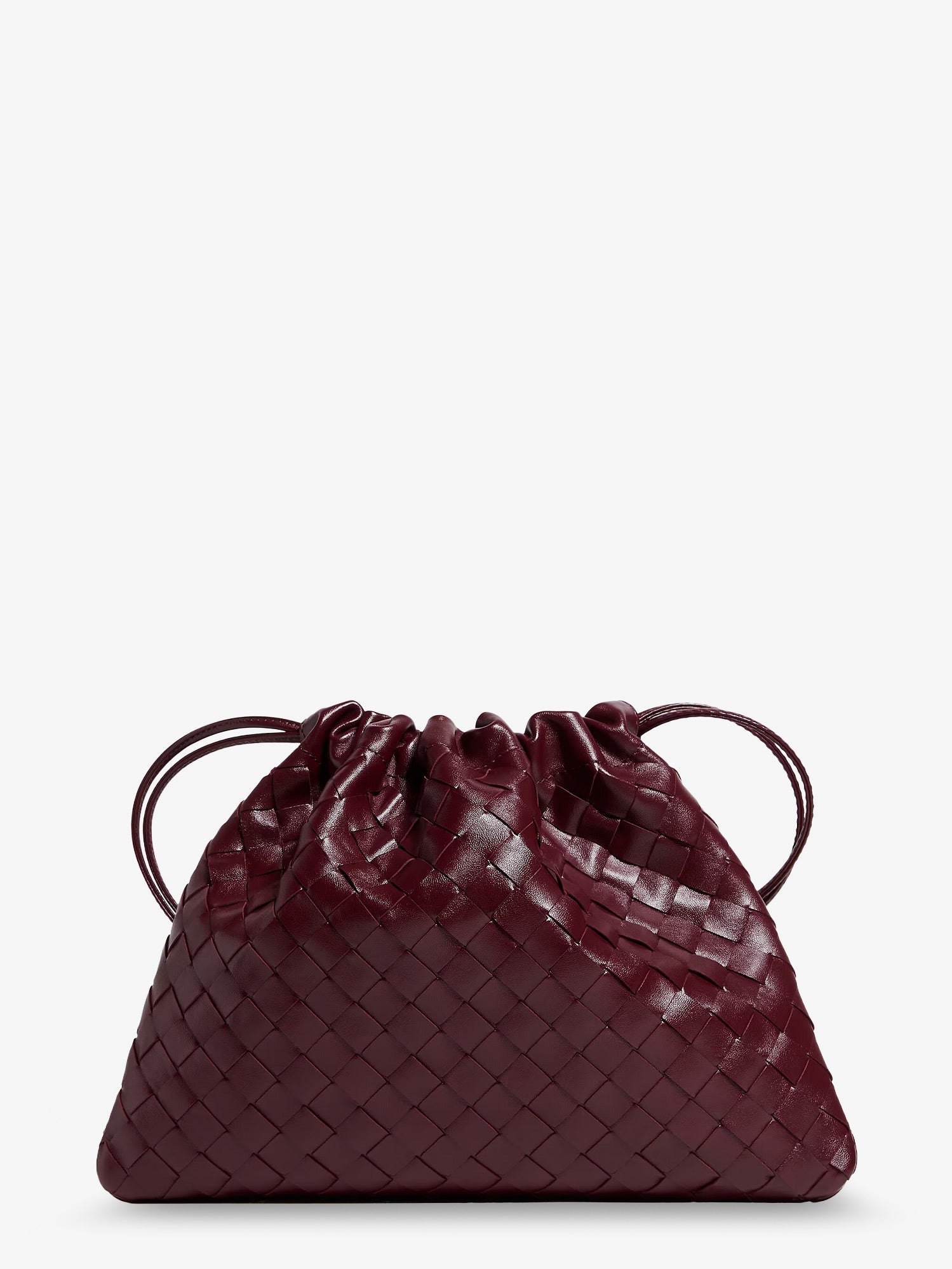 Bottega Veneta Women Medium Dustbag Leather Clutch Bag With Woven Effect BOTTEGA VENETA