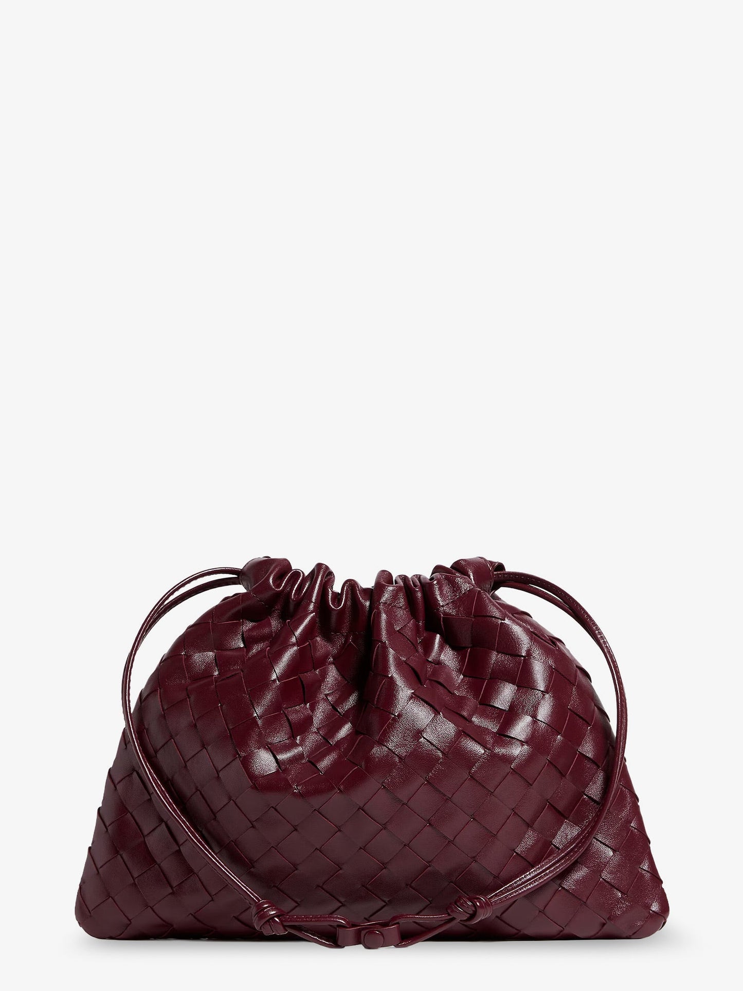 Bottega Veneta Women Medium Dustbag Leather Clutch Bag With Woven Effect BOTTEGA VENETA
