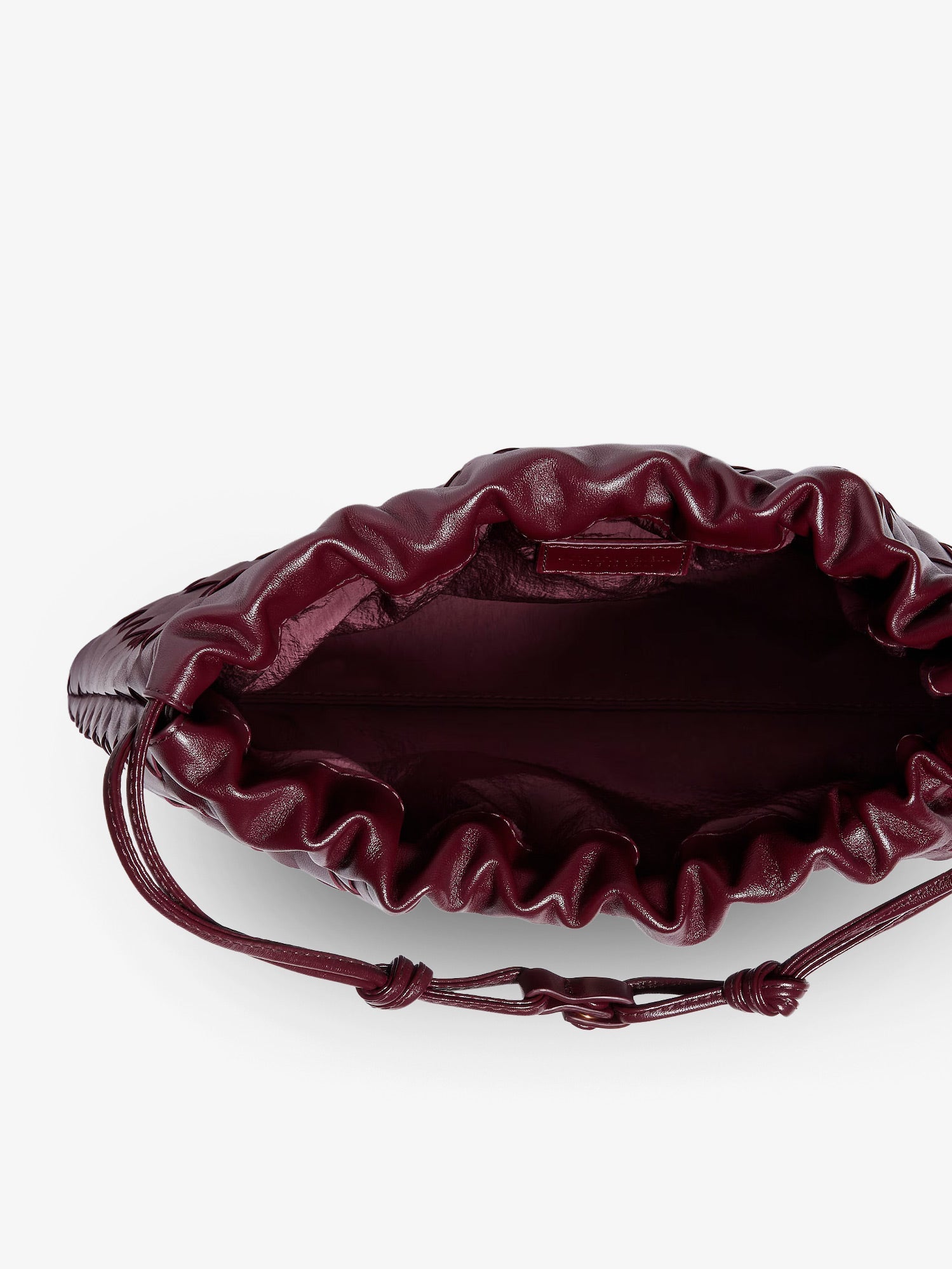 Bottega Veneta Women Medium Dustbag Leather Clutch Bag With Woven Effect BOTTEGA VENETA