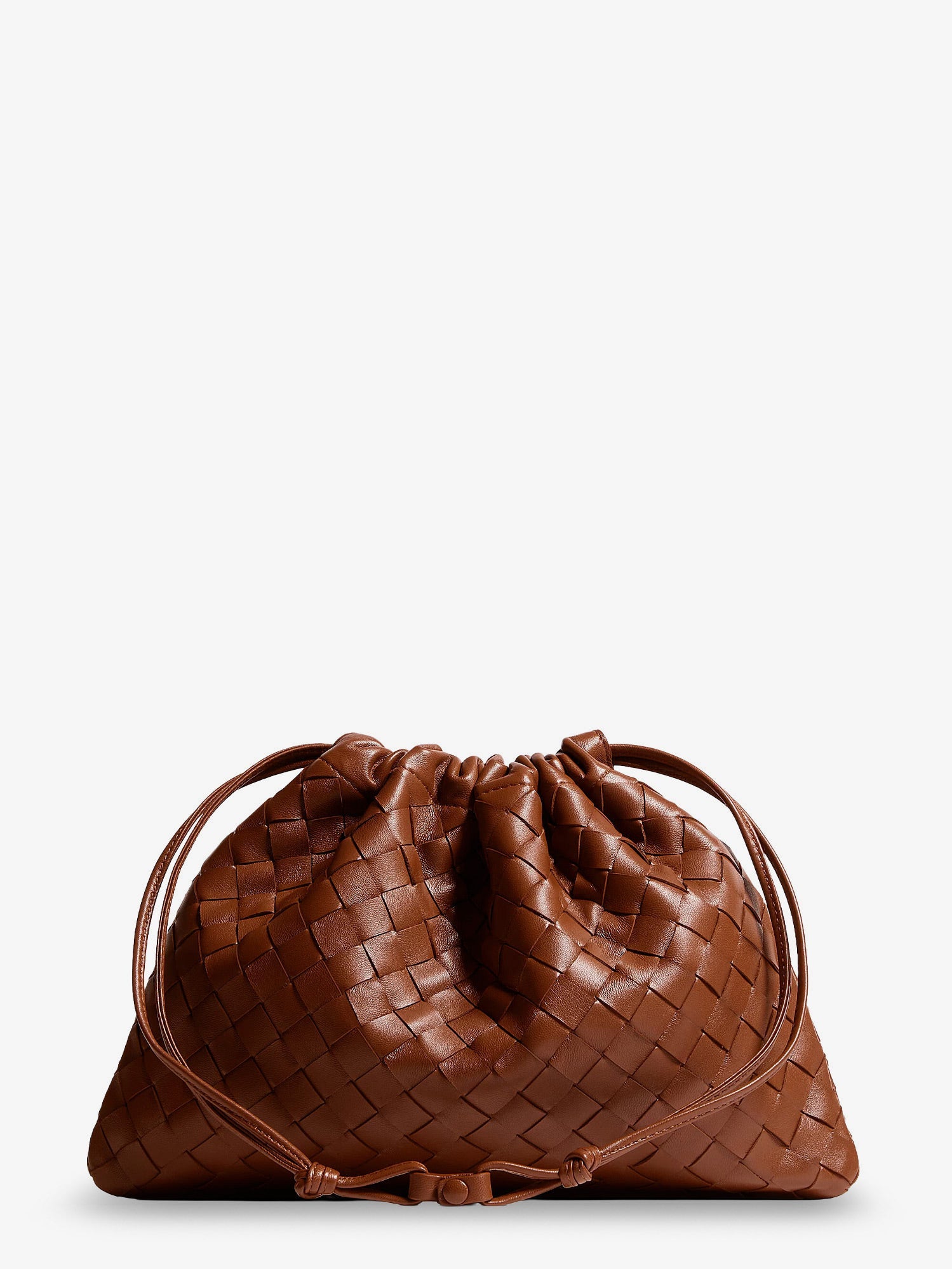 Bottega Veneta Women Medium Dustbag Leather Clutch Bag With Intrecciato Effect BOTTEGA VENETA