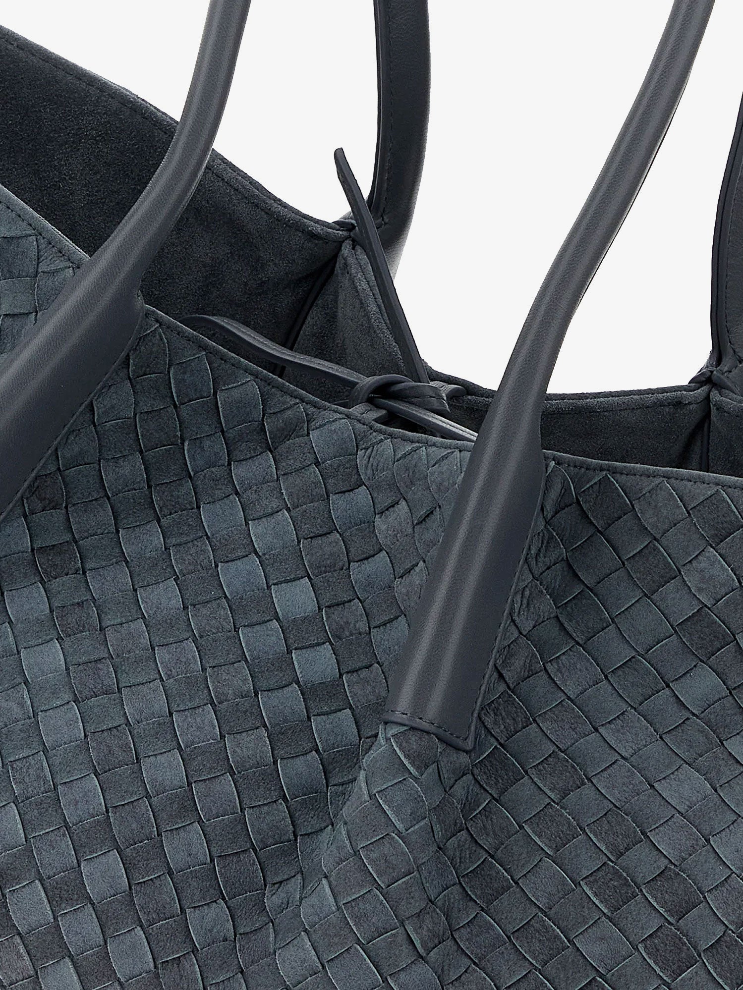 Bottega Veneta Women Pinacoteca Suede Handbag With Intrecciato Motif BOTTEGA VENETA