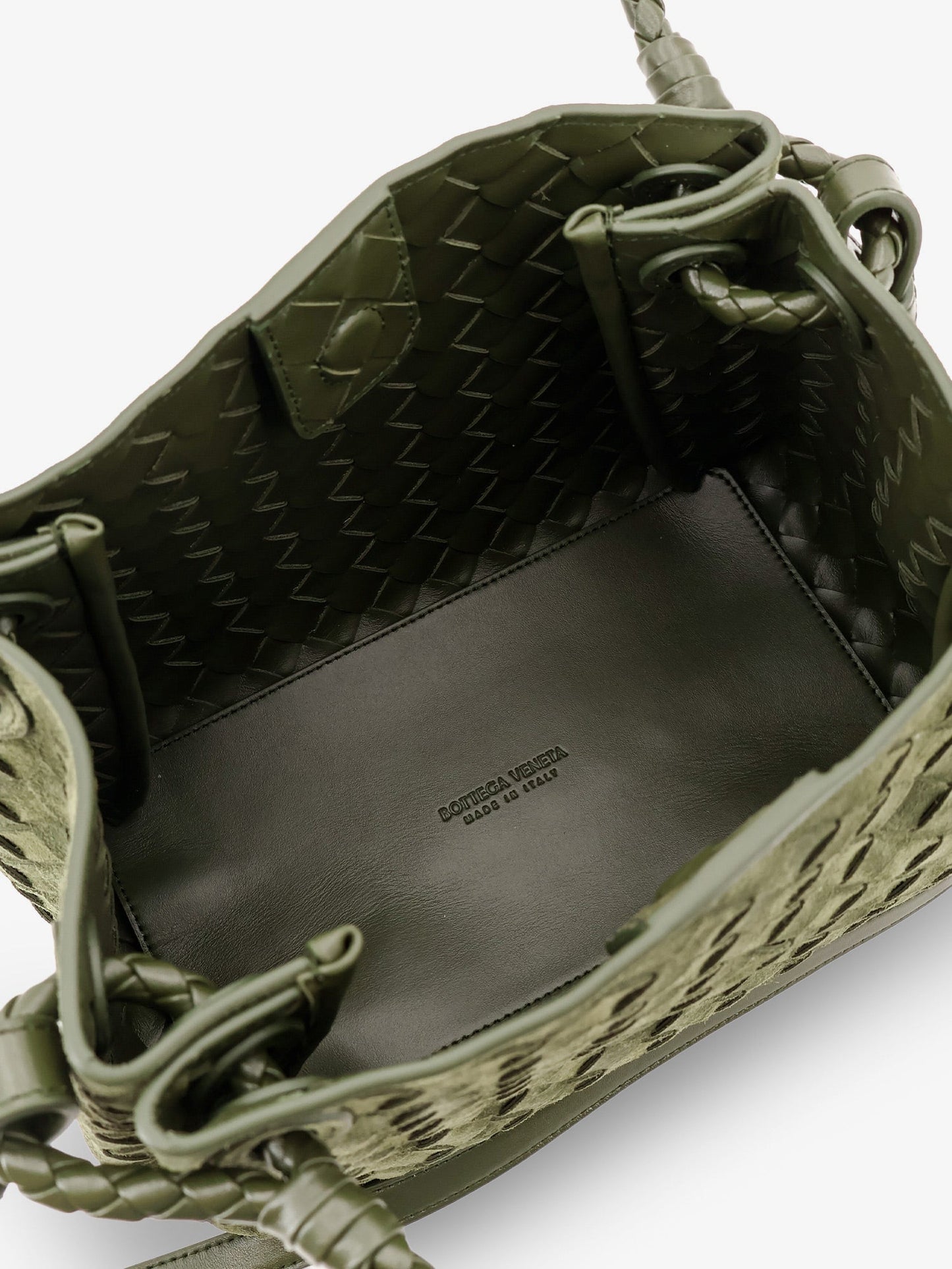 Bottega Veneta Women Parachute Suede Shoulder Bag With Intrecciato Motif BOTTEGA VENETA