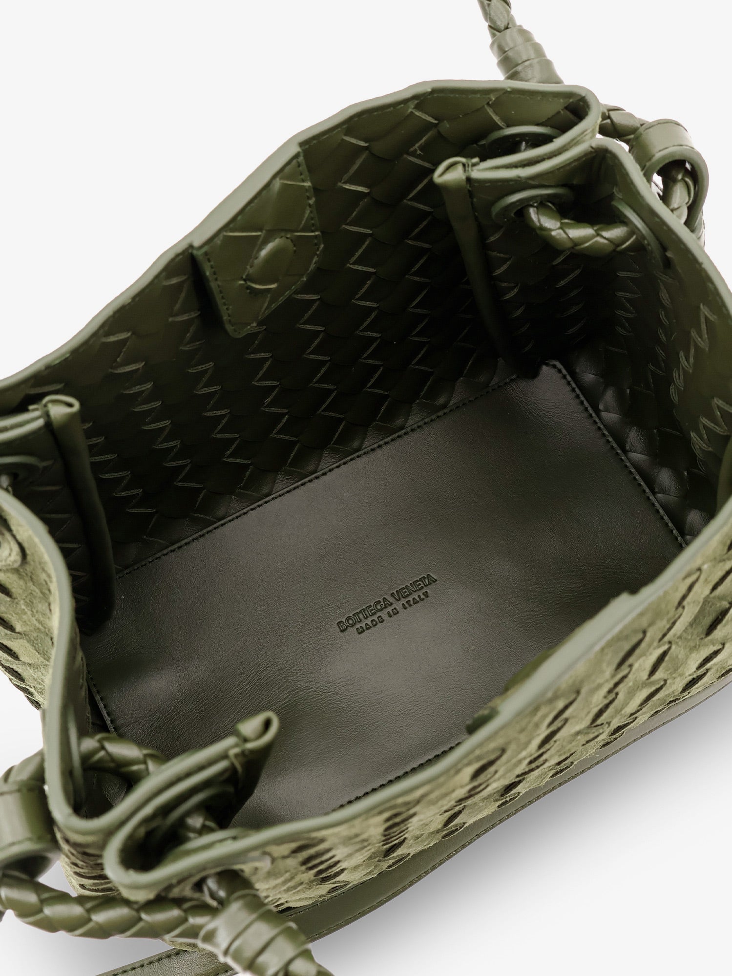 Bottega Veneta Women Parachute Suede Shoulder Bag With Intrecciato Motif BOTTEGA VENETA