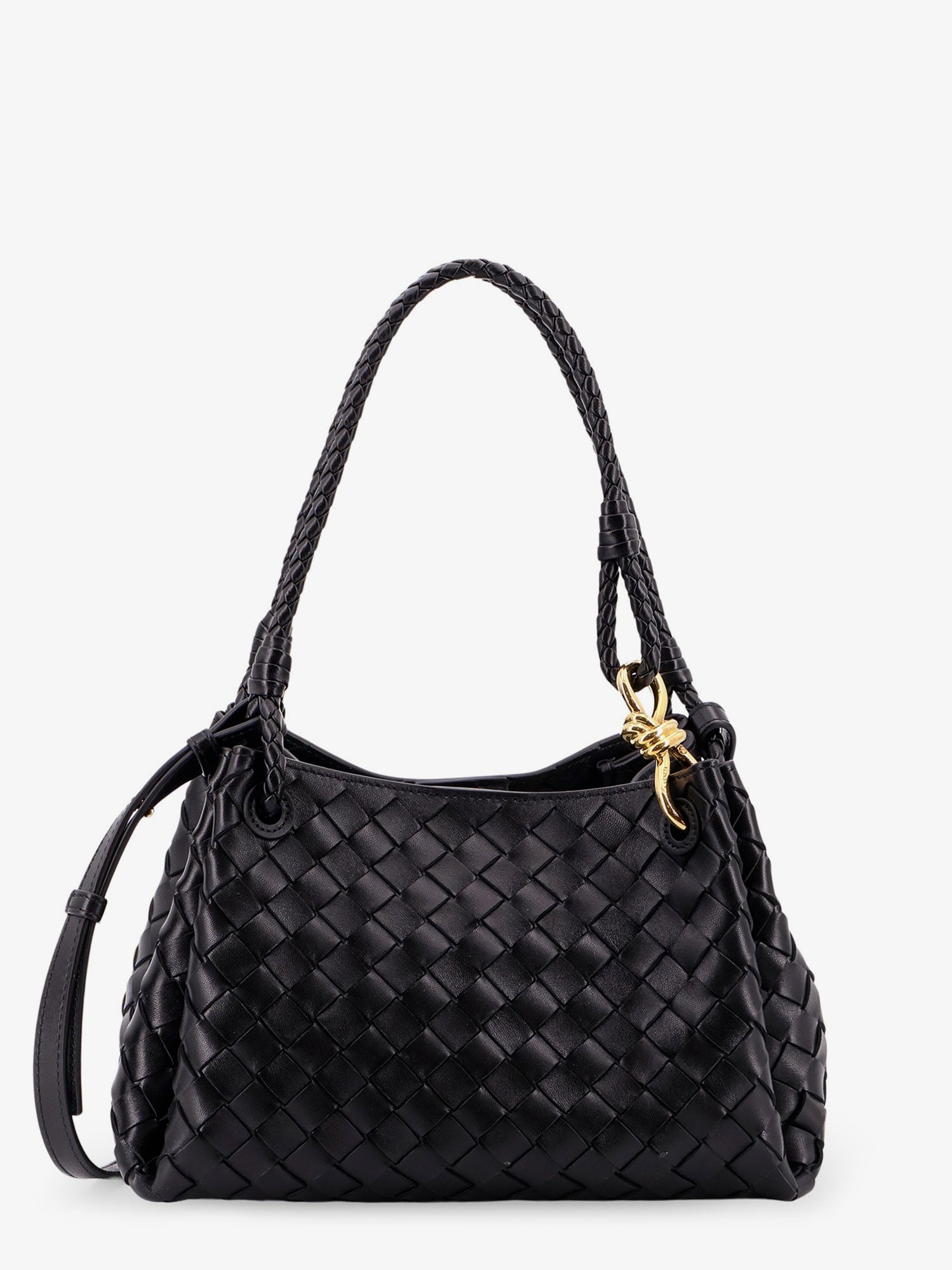 Bottega Veneta Women Parachute Leather Shoulder Bag With Intrecciato Motif And Knot Detail BOTTEGA VENETA
