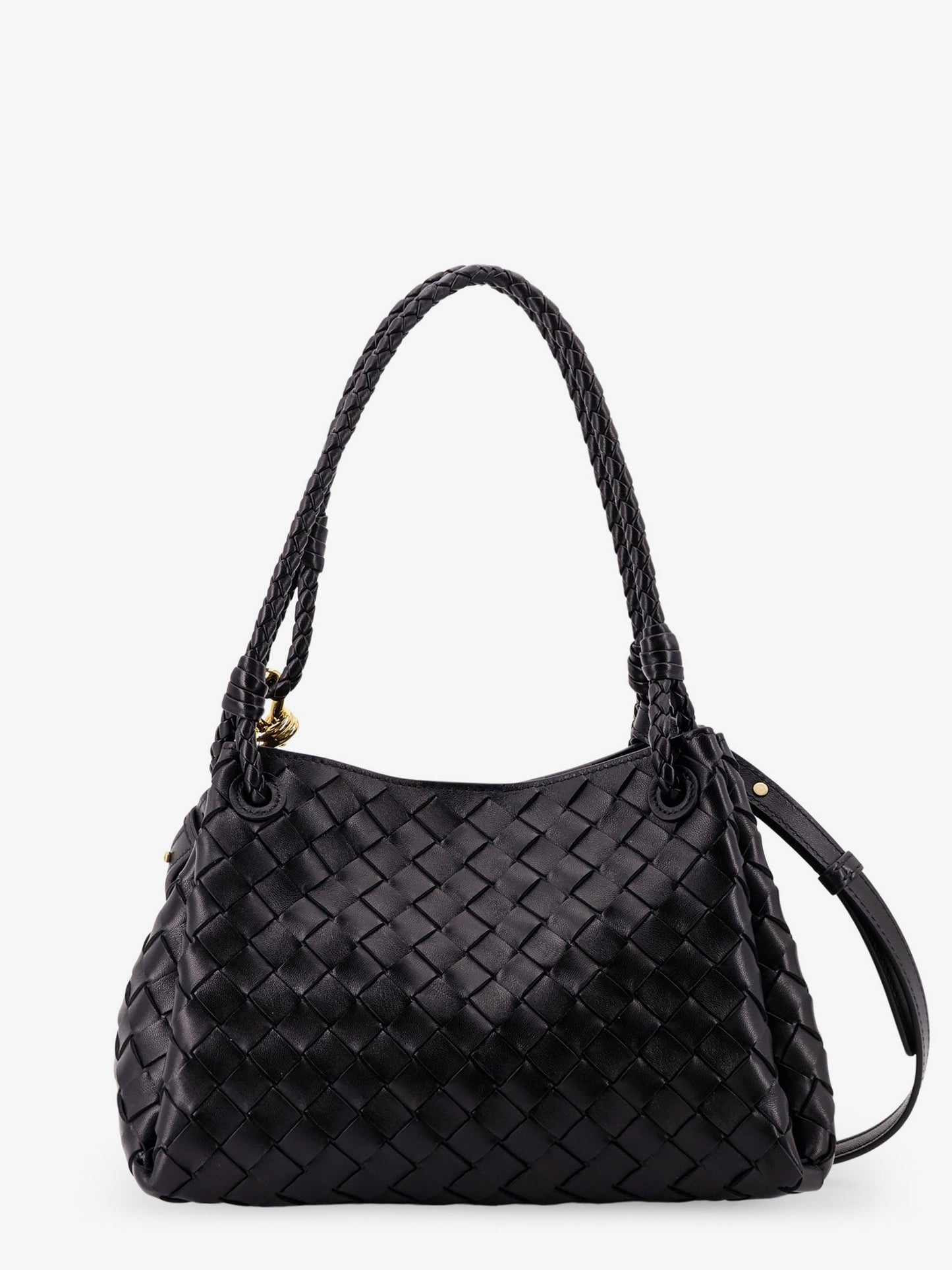 Bottega Veneta Women Parachute Leather Shoulder Bag With Intrecciato Motif And Knot Detail BOTTEGA VENETA