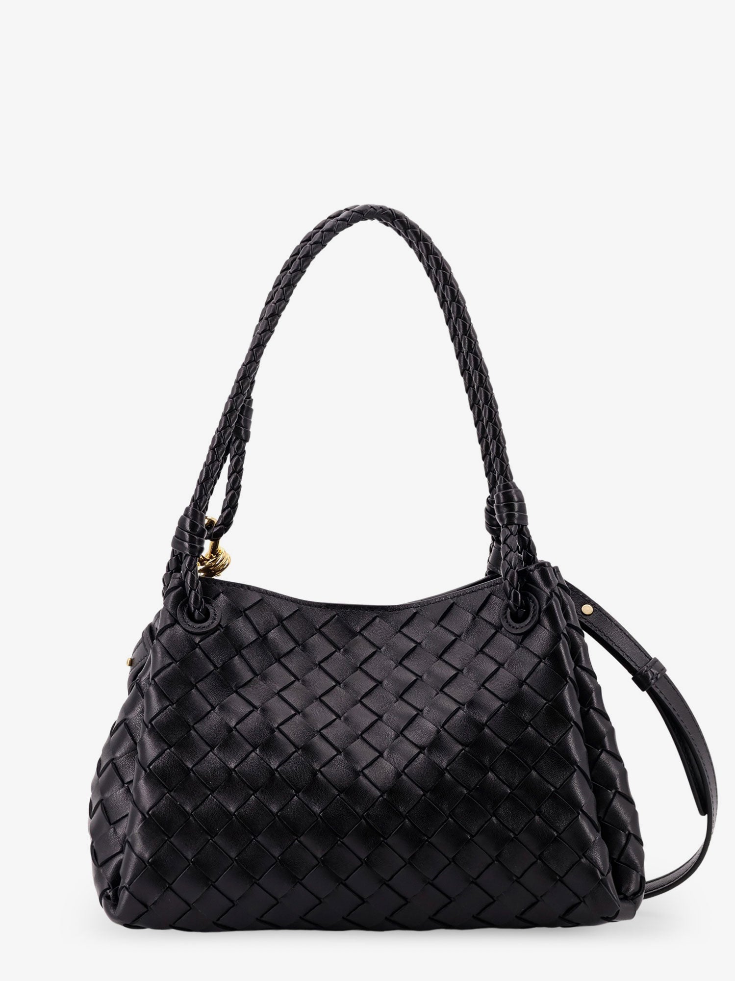 Bottega Veneta Women Parachute Leather Shoulder Bag With Intrecciato Motif And Knot Detail BOTTEGA VENETA