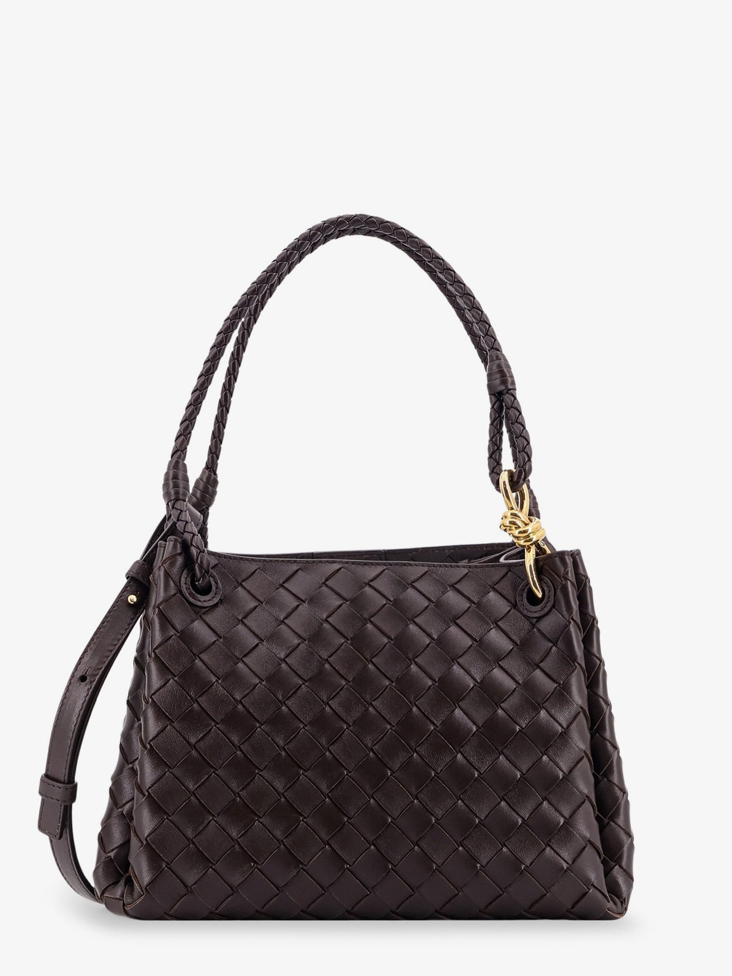 Bottega Veneta Women Parachute Leather Shoulder Bag With Intrecciato Pattern And Knot Detail BOTTEGA VENETA