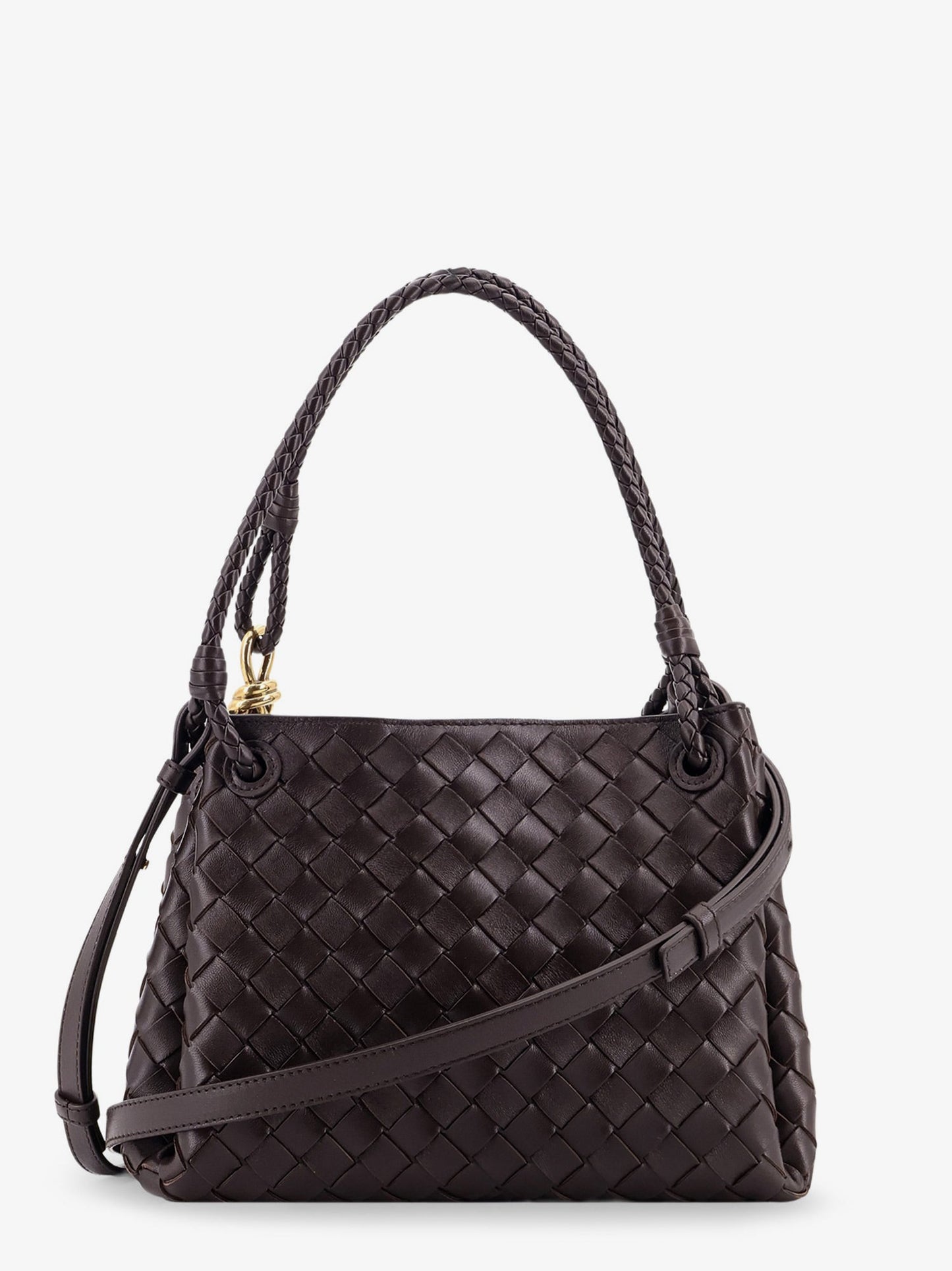 Bottega Veneta Women Parachute Leather Shoulder Bag With Intrecciato Pattern And Knot Detail BOTTEGA VENETA