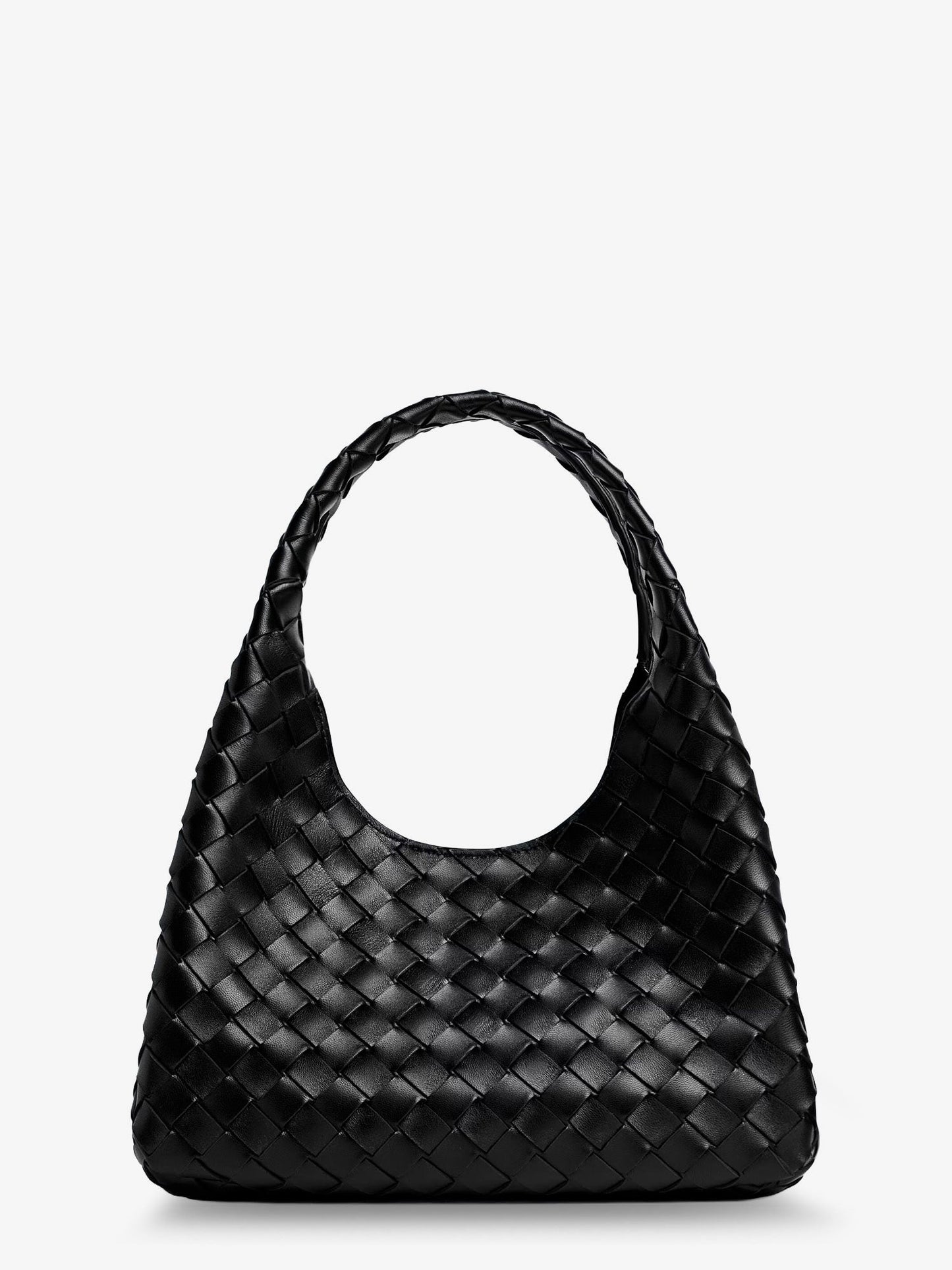 Bottega Veneta Women Campana Leather Shoulder Bag With Intrecciato Motif BOTTEGA VENETA