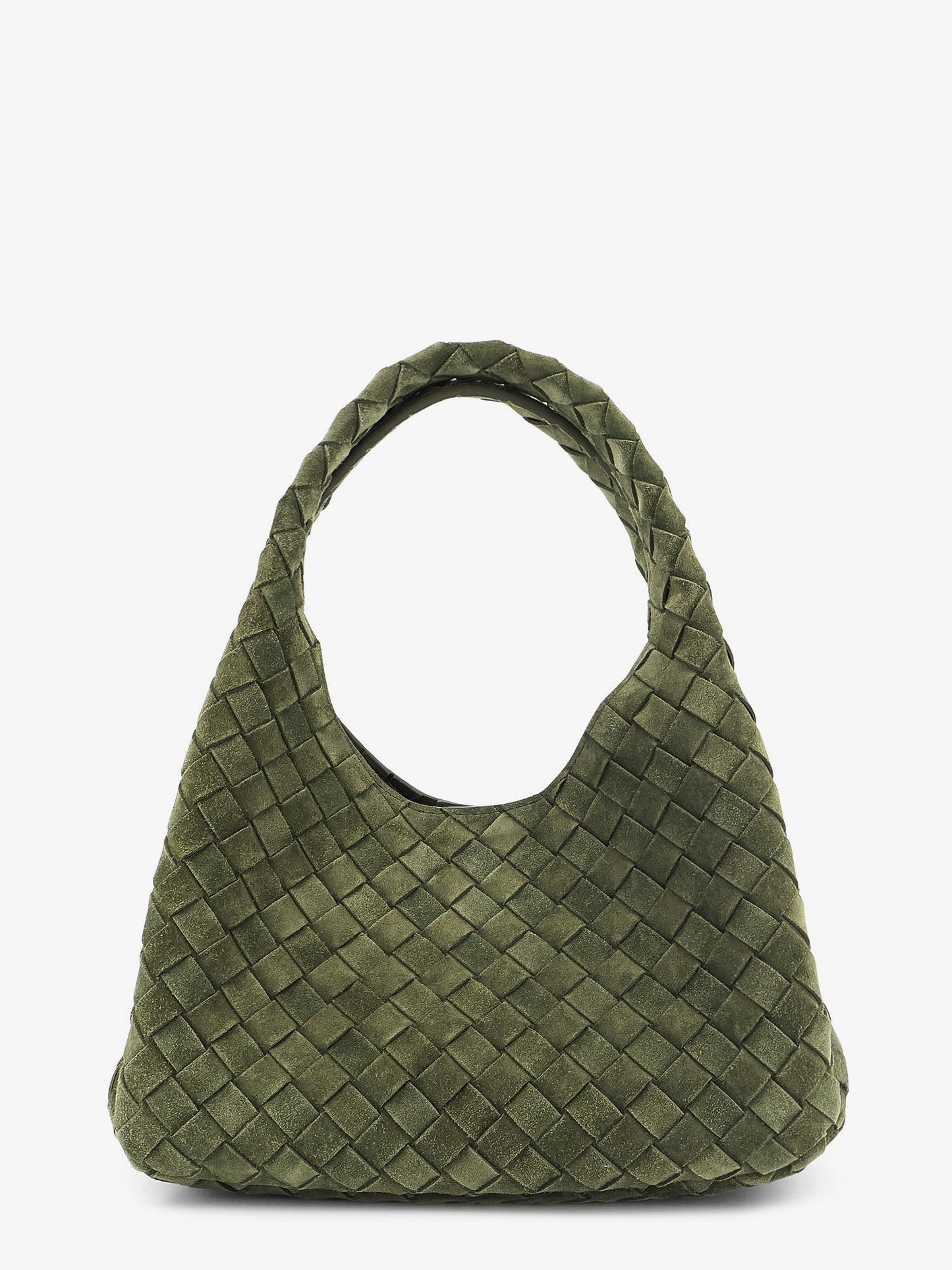 Bottega Veneta Women Campana Intrecciato Suede Shoulder Bag