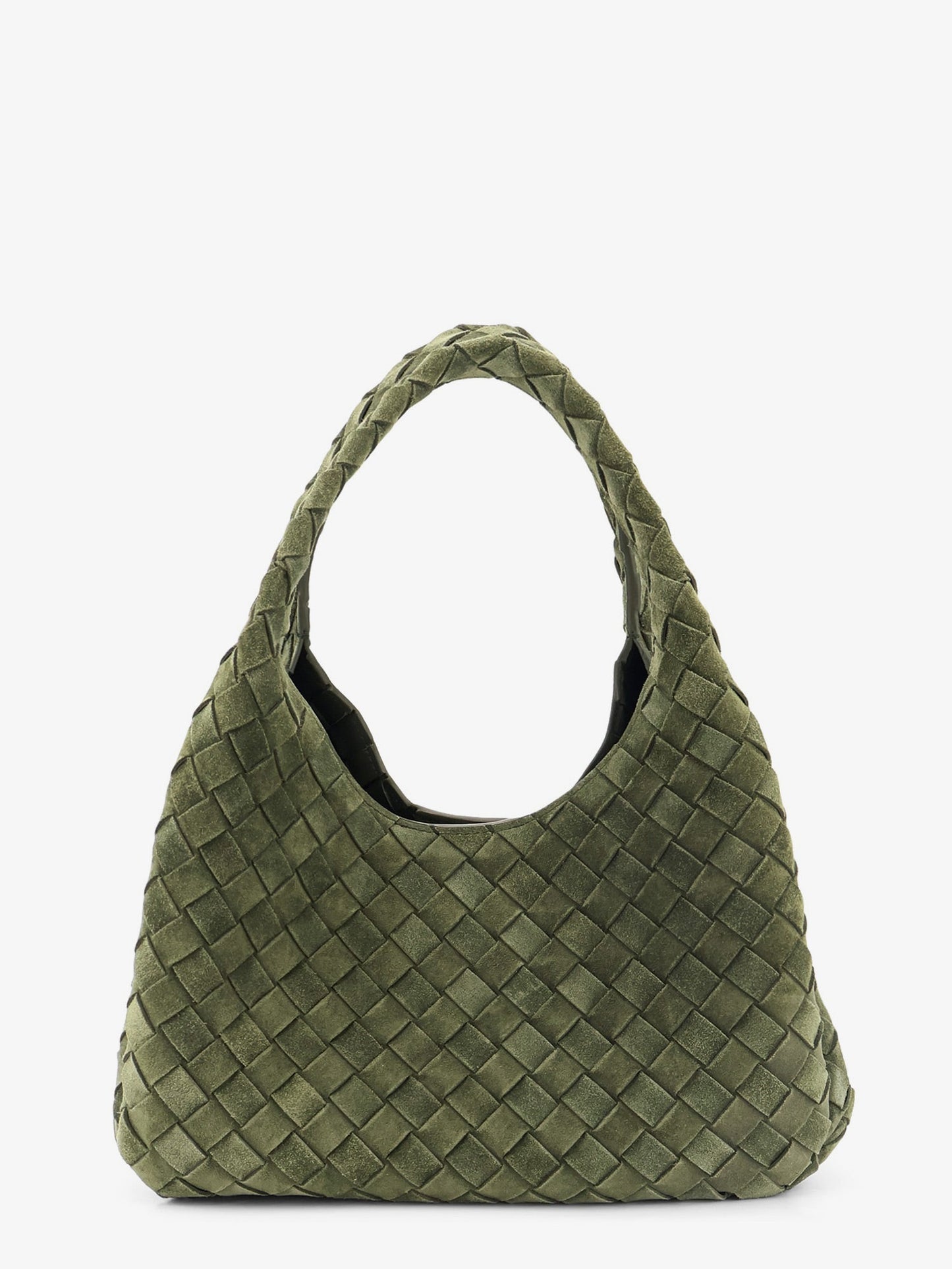 Bottega Veneta Women Campana Intrecciato Suede Shoulder Bag