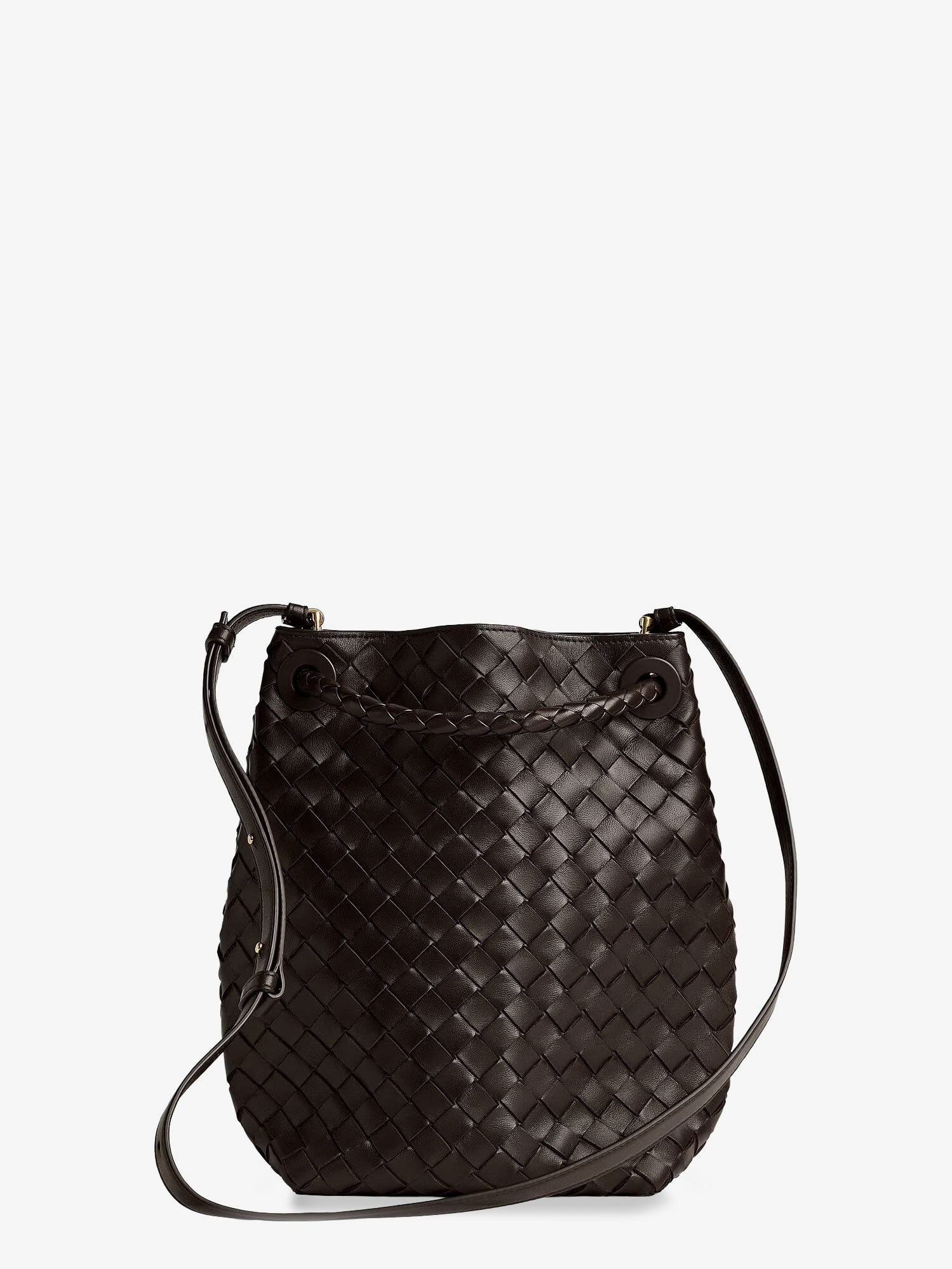 Bottega Veneta Women Andiamo Bucket Leather Crossbody Bag With Intrecciato Pattern BOTTEGA VENETA