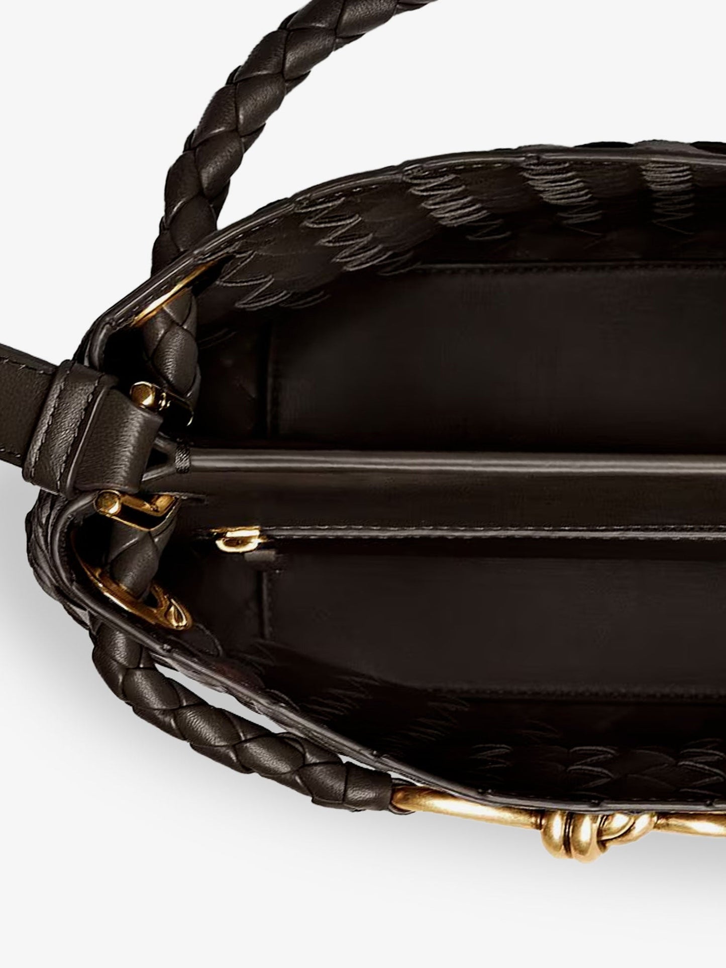 Bottega Veneta Women Andiamo Bucket Leather Crossbody Bag With Intrecciato Pattern BOTTEGA VENETA