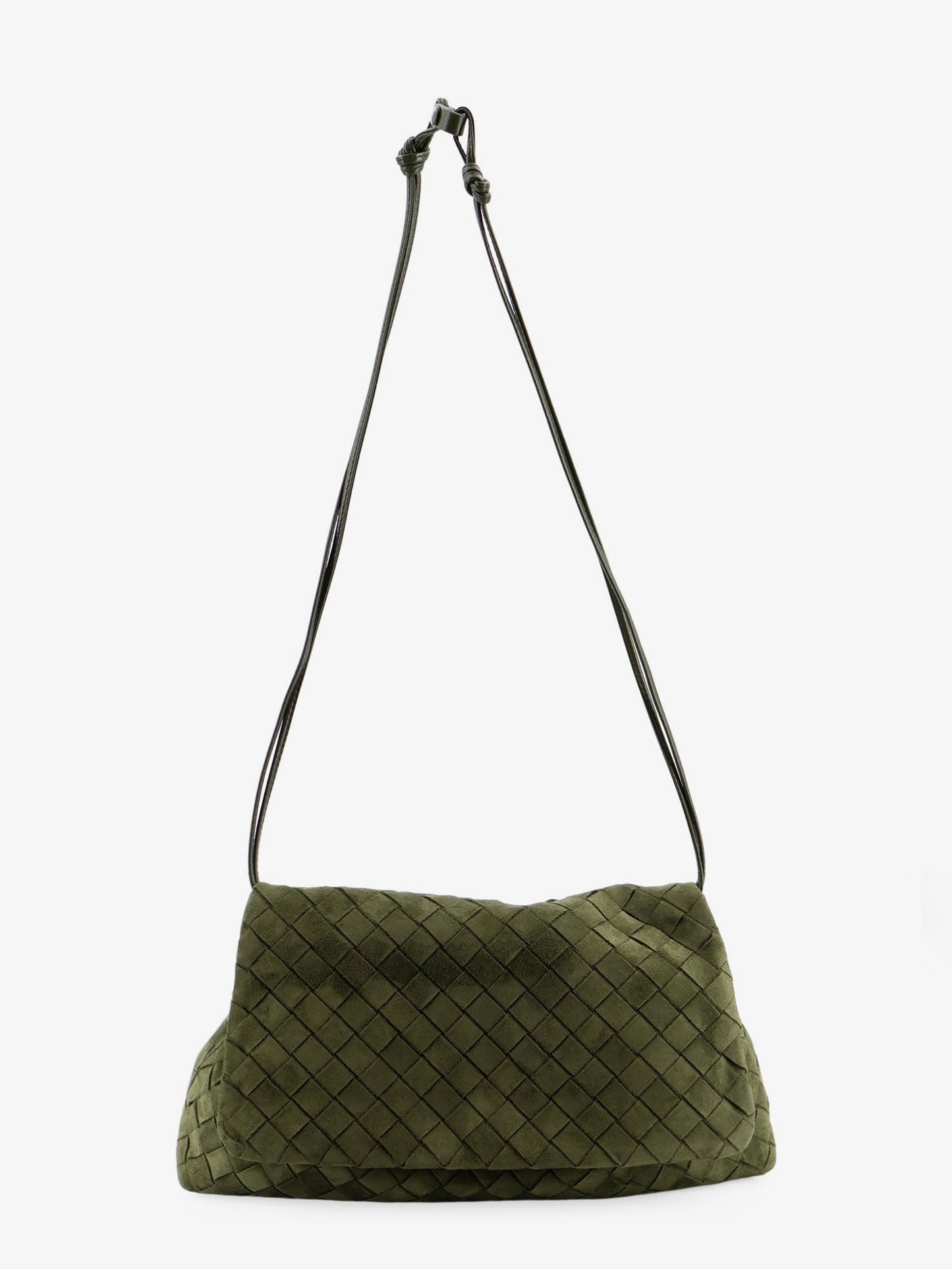 Bottega Veneta Women Suede Giorno Shoulder Bag With Intrecciato Pattern BOTTEGA VENETA
