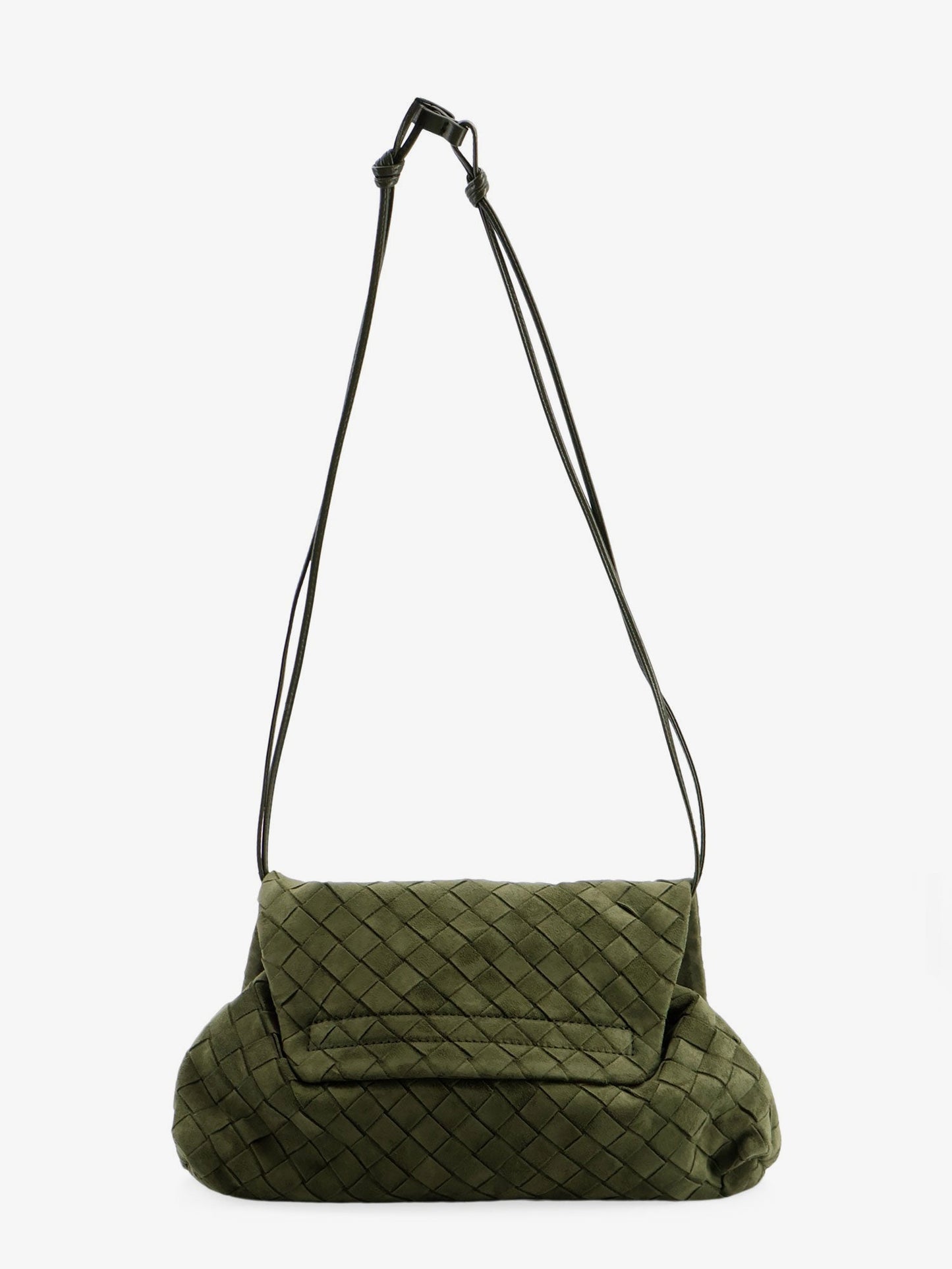 Bottega Veneta Women Suede Giorno Shoulder Bag With Intrecciato Pattern BOTTEGA VENETA