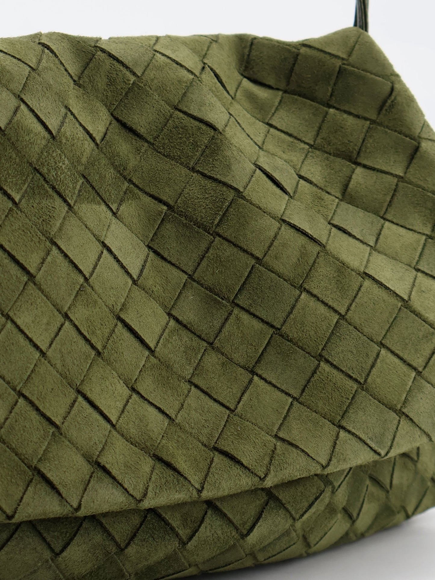 Bottega Veneta Women Suede Giorno Shoulder Bag With Intrecciato Pattern BOTTEGA VENETA