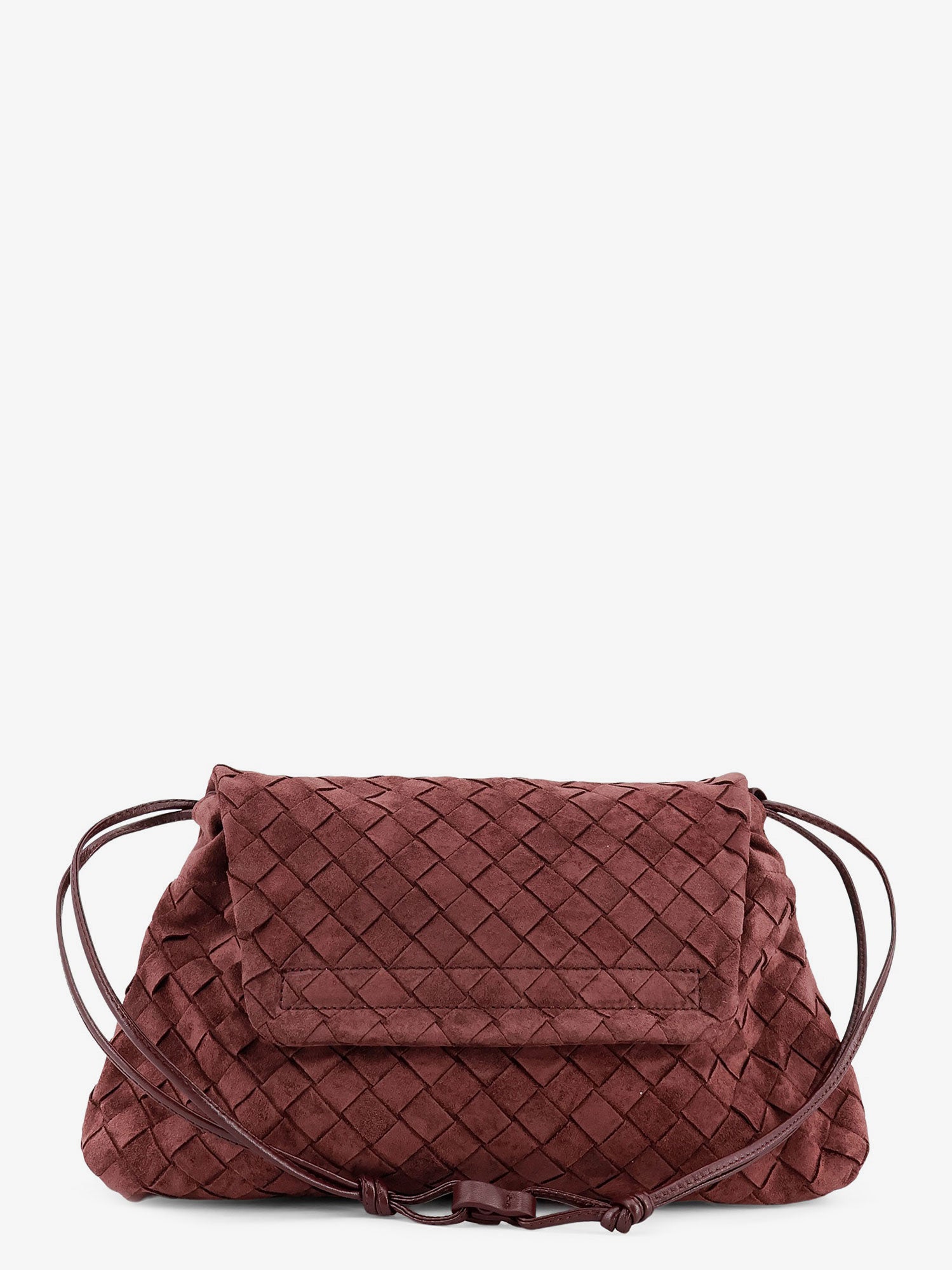 Bottega Veneta Women Suede Giorno Crossbody Bag With Intrecciato Motif BOTTEGA VENETA