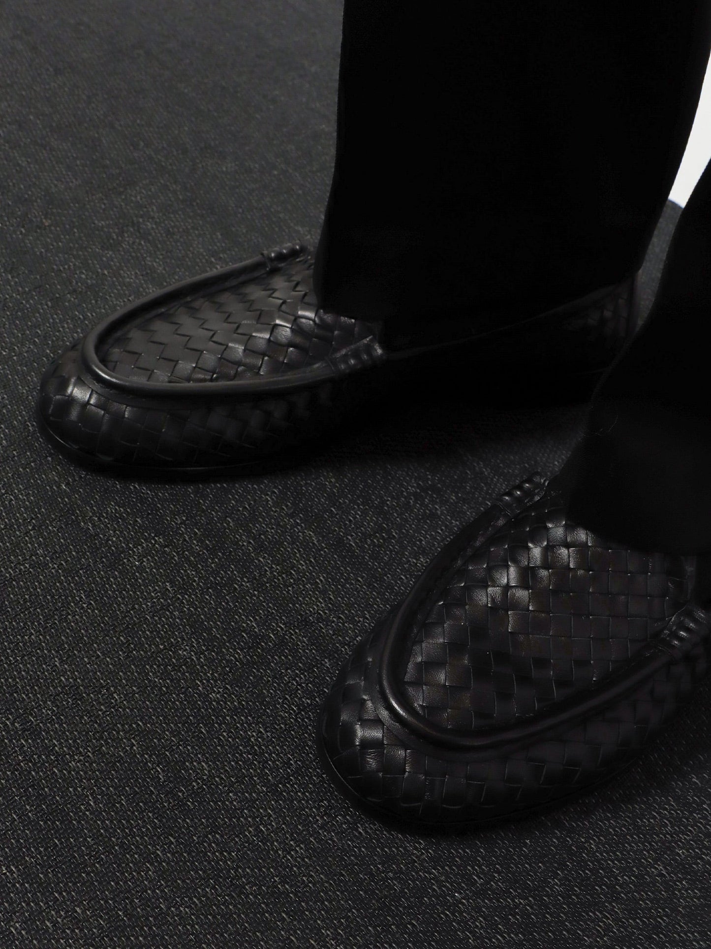 Bottega Veneta Men Silenzio Leather Loafers With Intrecciato Motif BOTTEGA VENETA