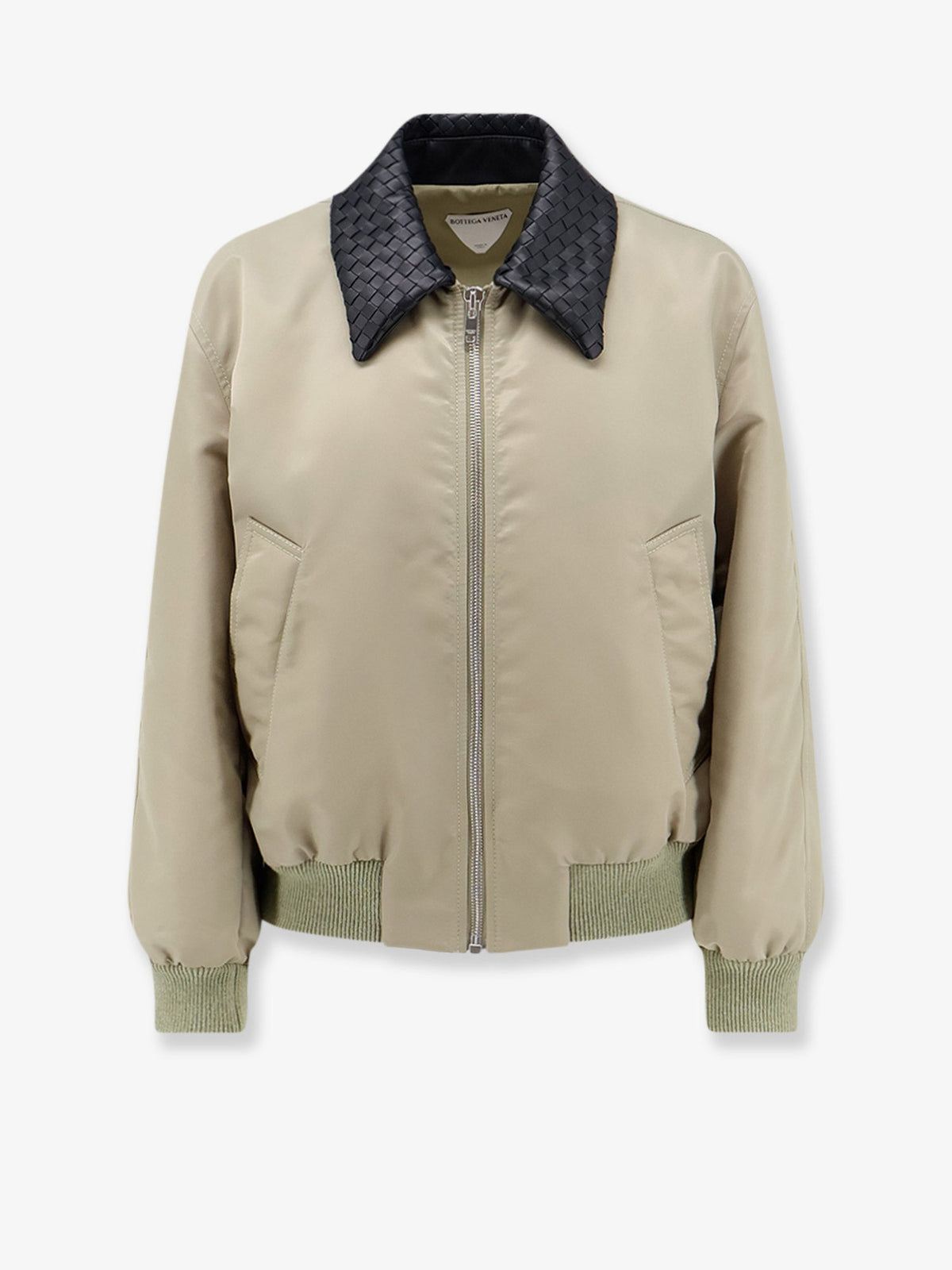 Bottega Veneta Women Nylon Blouson With Intrecciato Leather Collar BOTTEGA VENETA