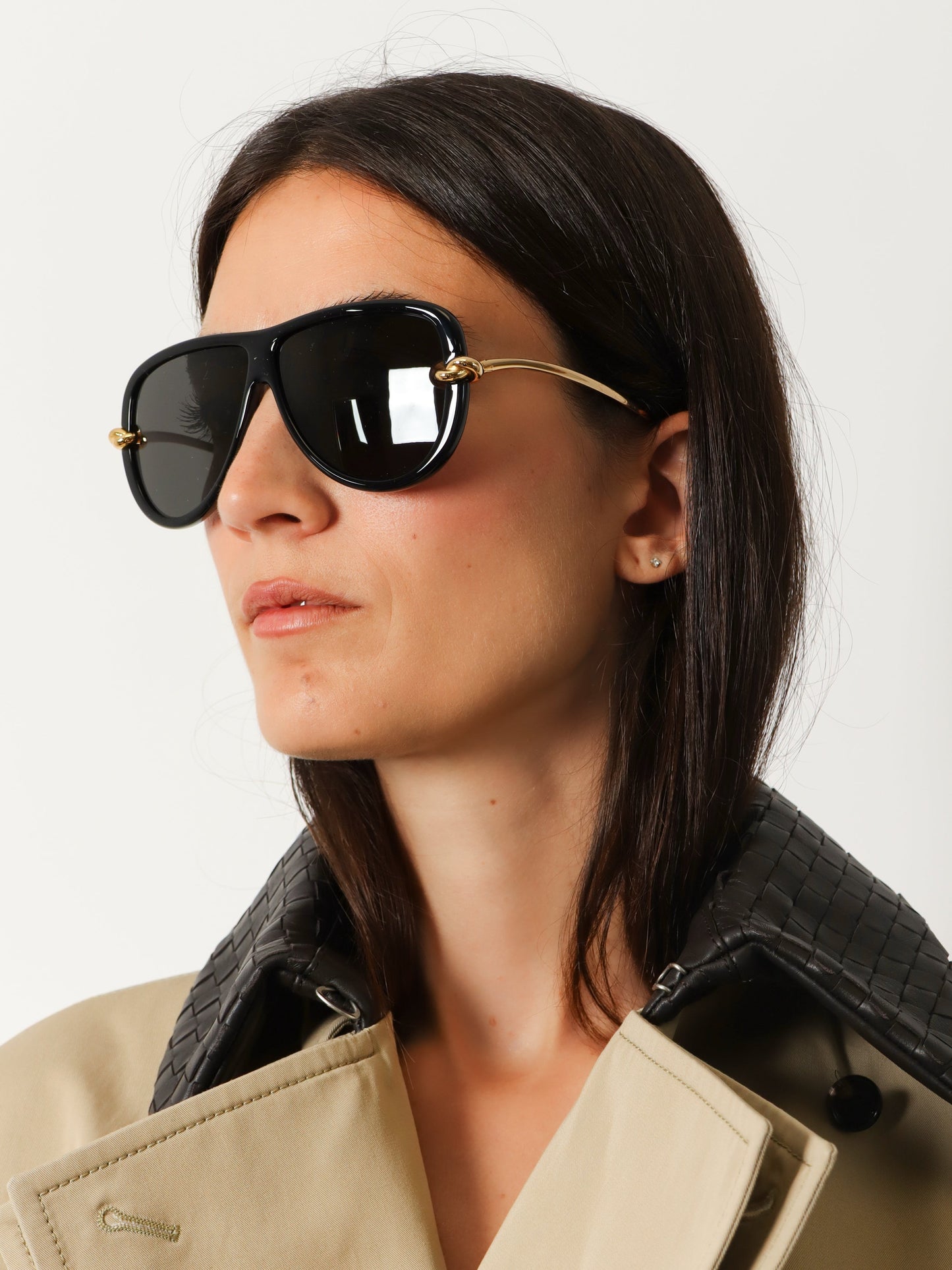 Bottega Veneta Women Knot Aviator Acetate Sunglasses BOTTEGA VENETA