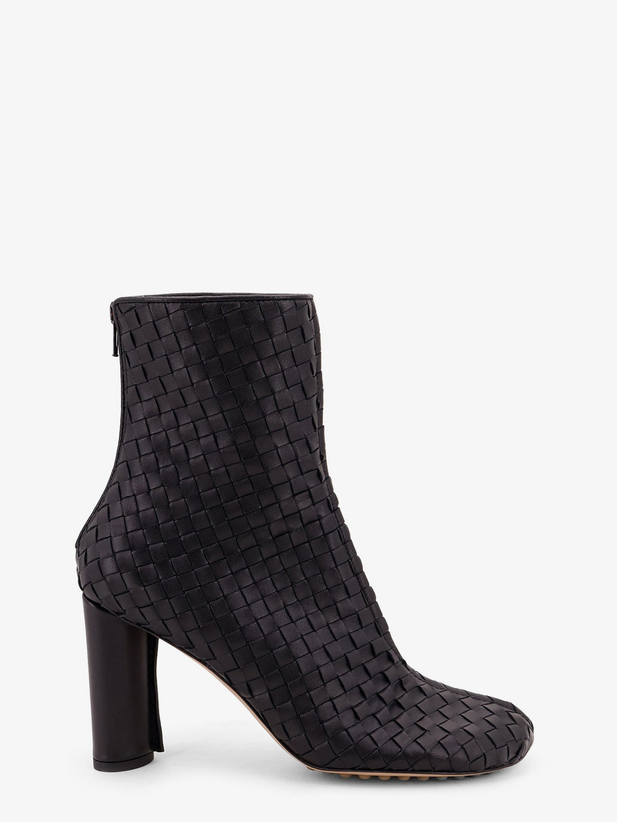 Bottega Veneta Women Cherry Leather Ankle Boots With Woven Pattern BOTTEGA VENETA