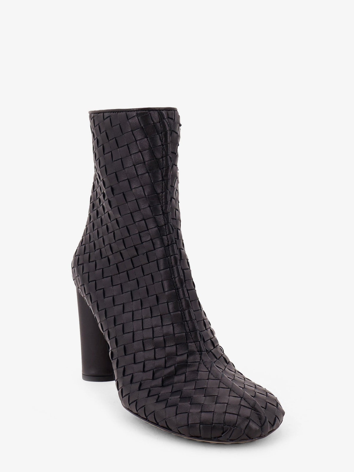 Bottega Veneta Women Cherry Leather Ankle Boots With Woven Pattern BOTTEGA VENETA