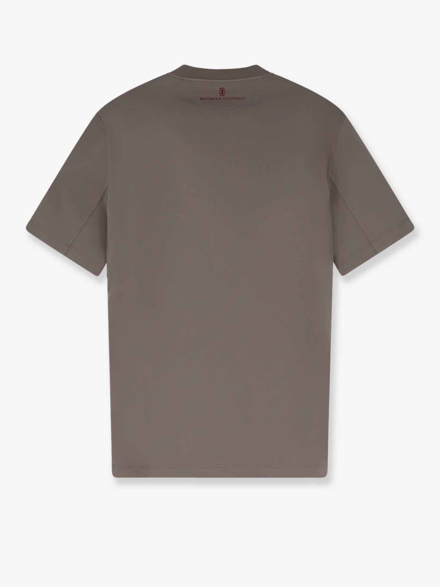 Brunello Cucinelli Men Cotton T-Shirt With Front Embroidery BRUNELLO CUCINELLI