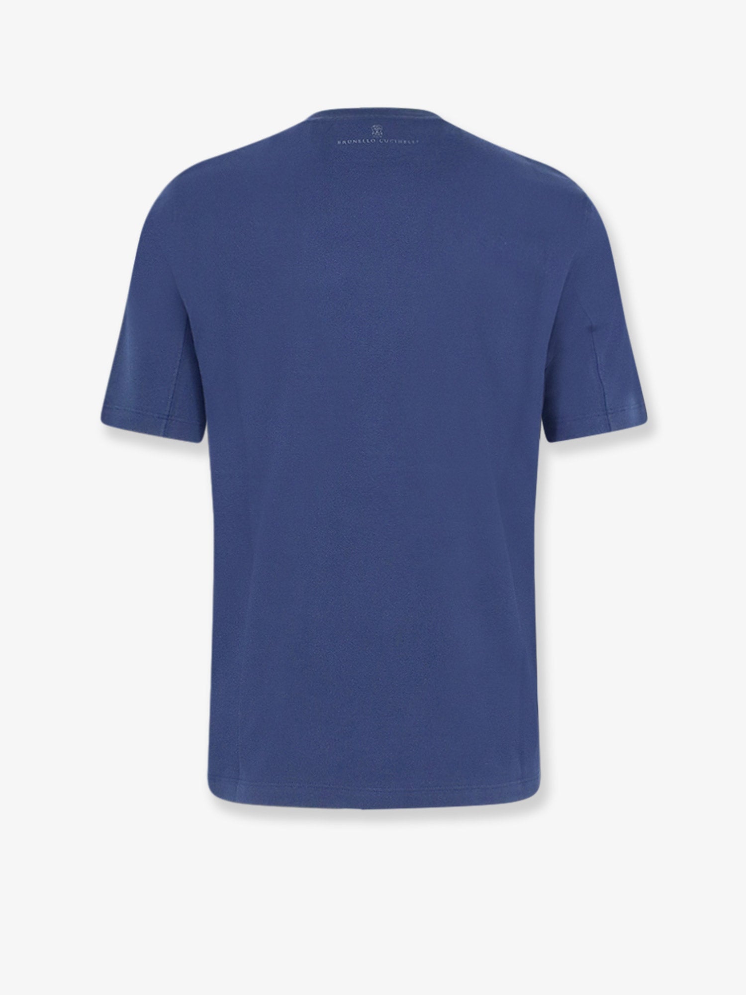 Brunello Cucinelli Men Cotton T-Shirt With Front Embroidery BRUNELLO CUCINELLI