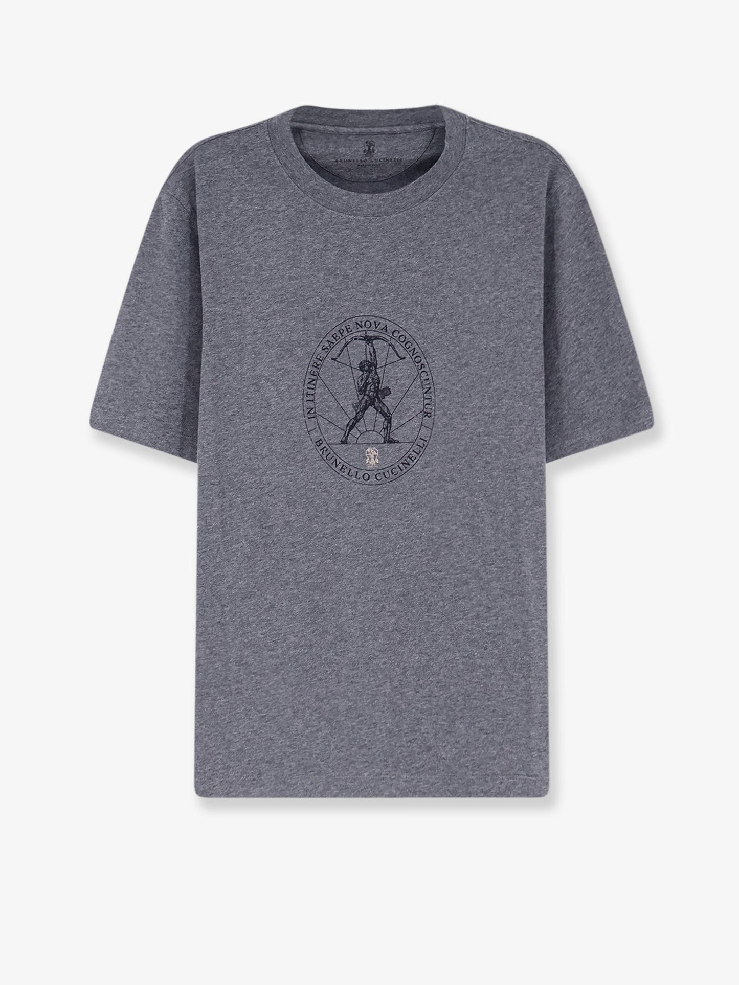 Brunello Cucinelli Men Cotton T-Shirt With Front Print BRUNELLO CUCINELLI