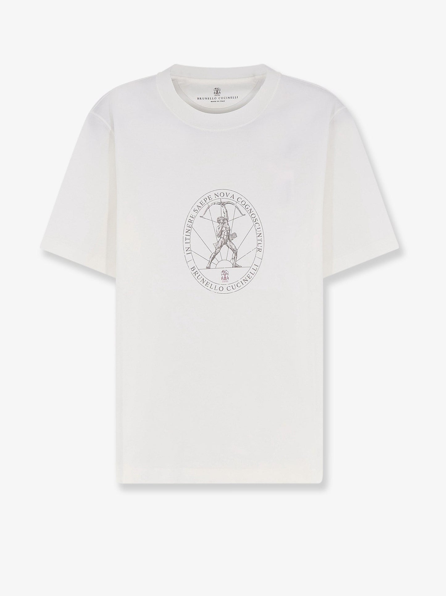 Brunello Cucinelli Men Cotton T-Shirt With Print On The Front BRUNELLO CUCINELLI