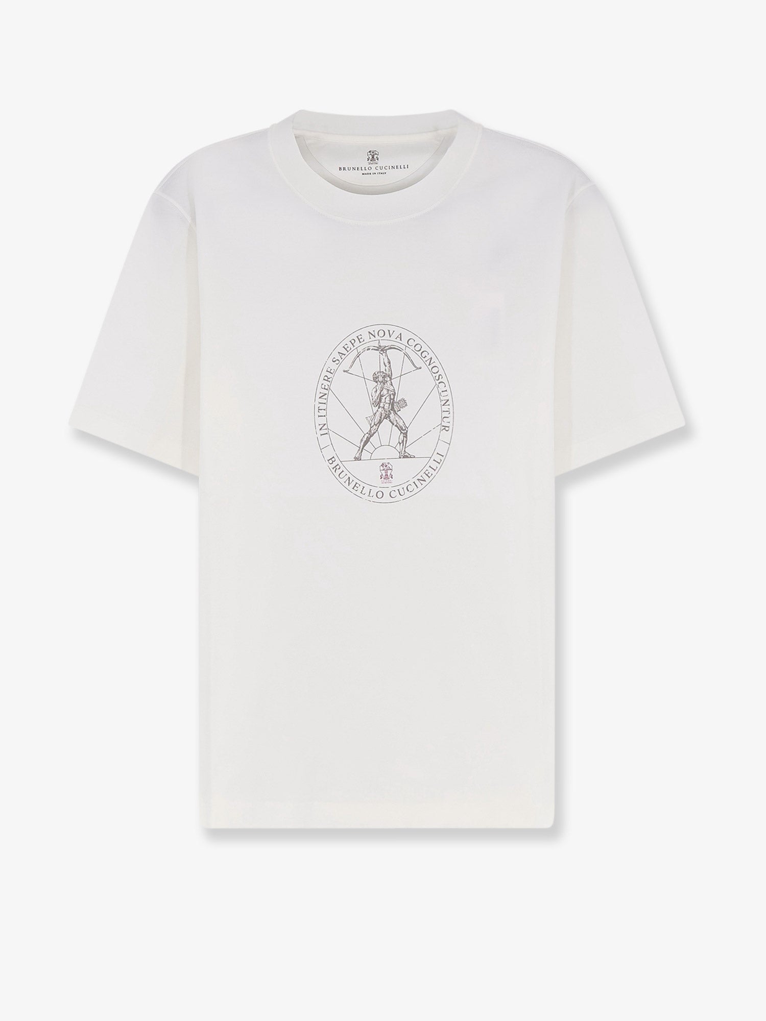 Brunello Cucinelli Men Cotton T-Shirt With Print On The Front BRUNELLO CUCINELLI