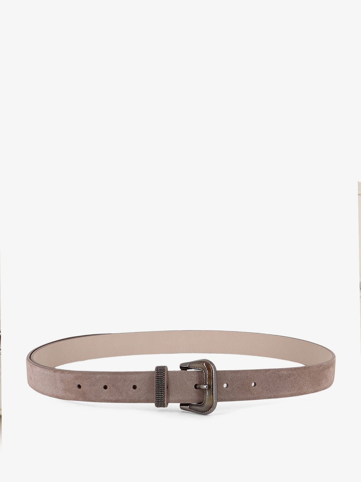 Brunello Cucinelli Women Suede Belt With Monili Loop BRUNELLO CUCINELLI