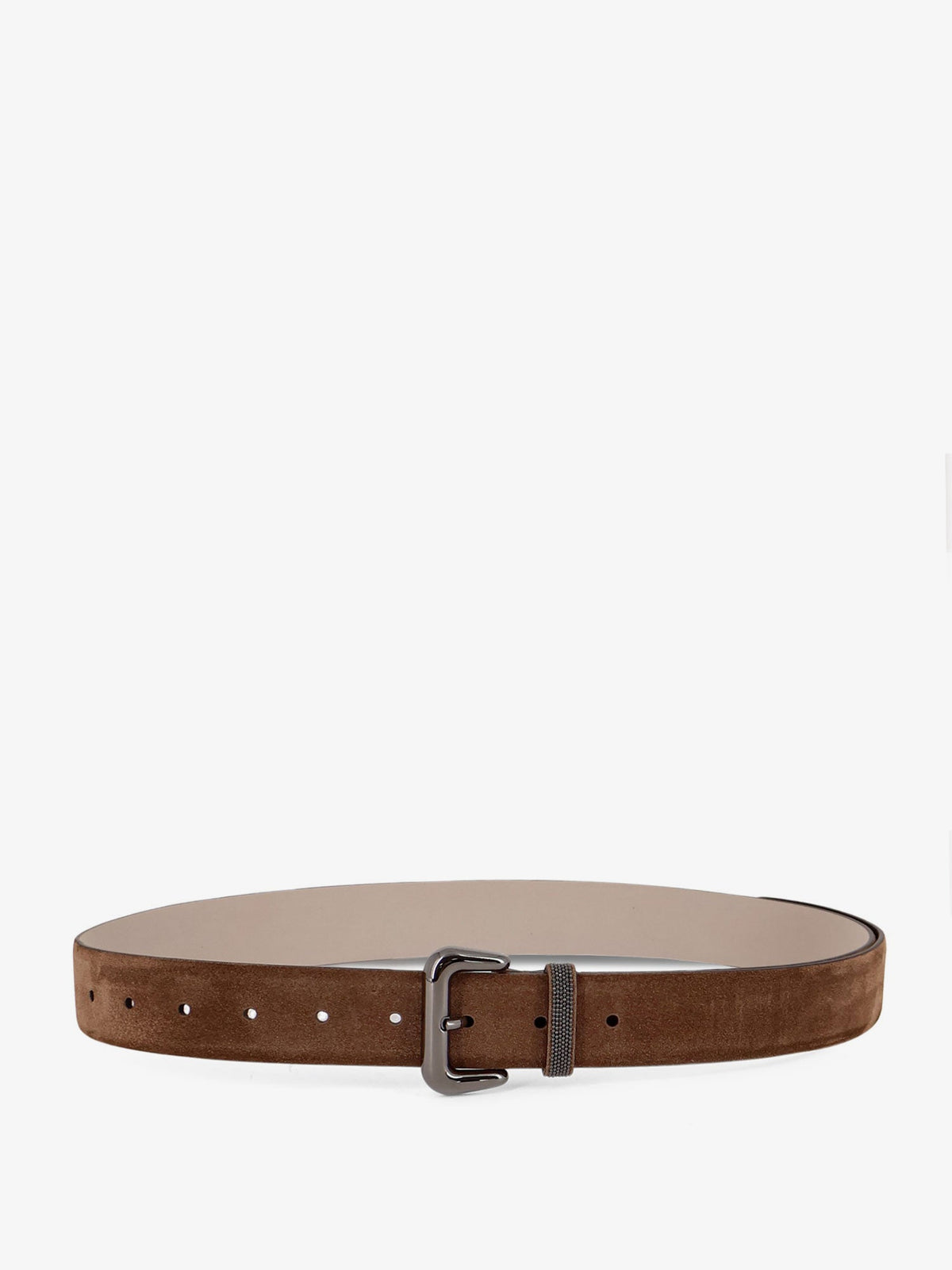 Brunello Cucinelli Women Suede Belt With Shiny Loop Detail BRUNELLO CUCINELLI