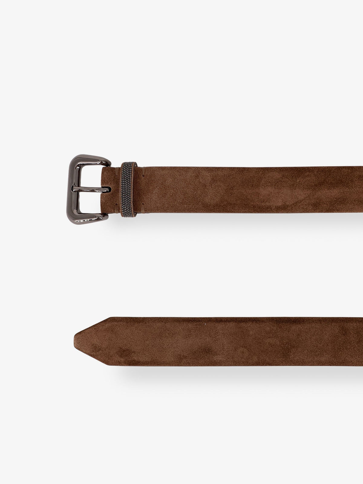 Brunello Cucinelli Women Suede Belt With Shiny Loop Detail BRUNELLO CUCINELLI