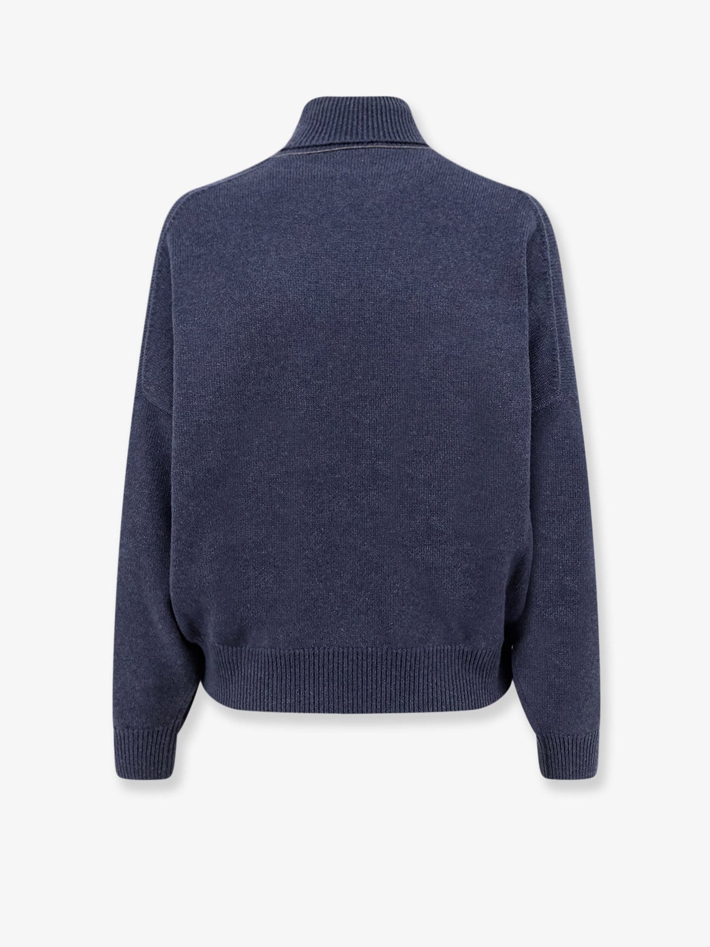 Brunello Cucinelli Women Cashmere Turtleneck With Monili Detail On The Back BRUNELLO CUCINELLI