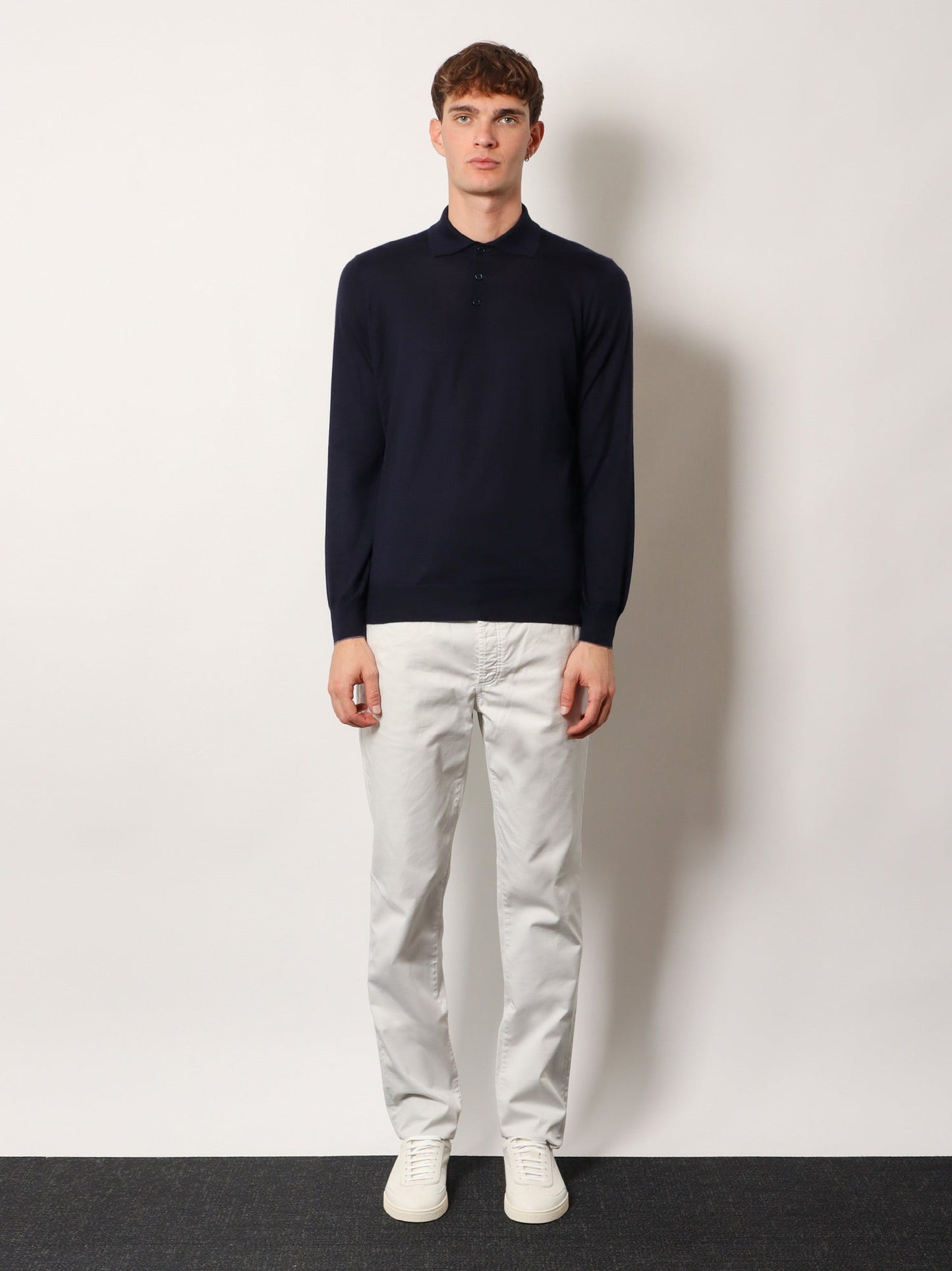 Brunello Cucinelli Men Cashmere And Cotton Polo Shirt BRUNELLO CUCINELLI